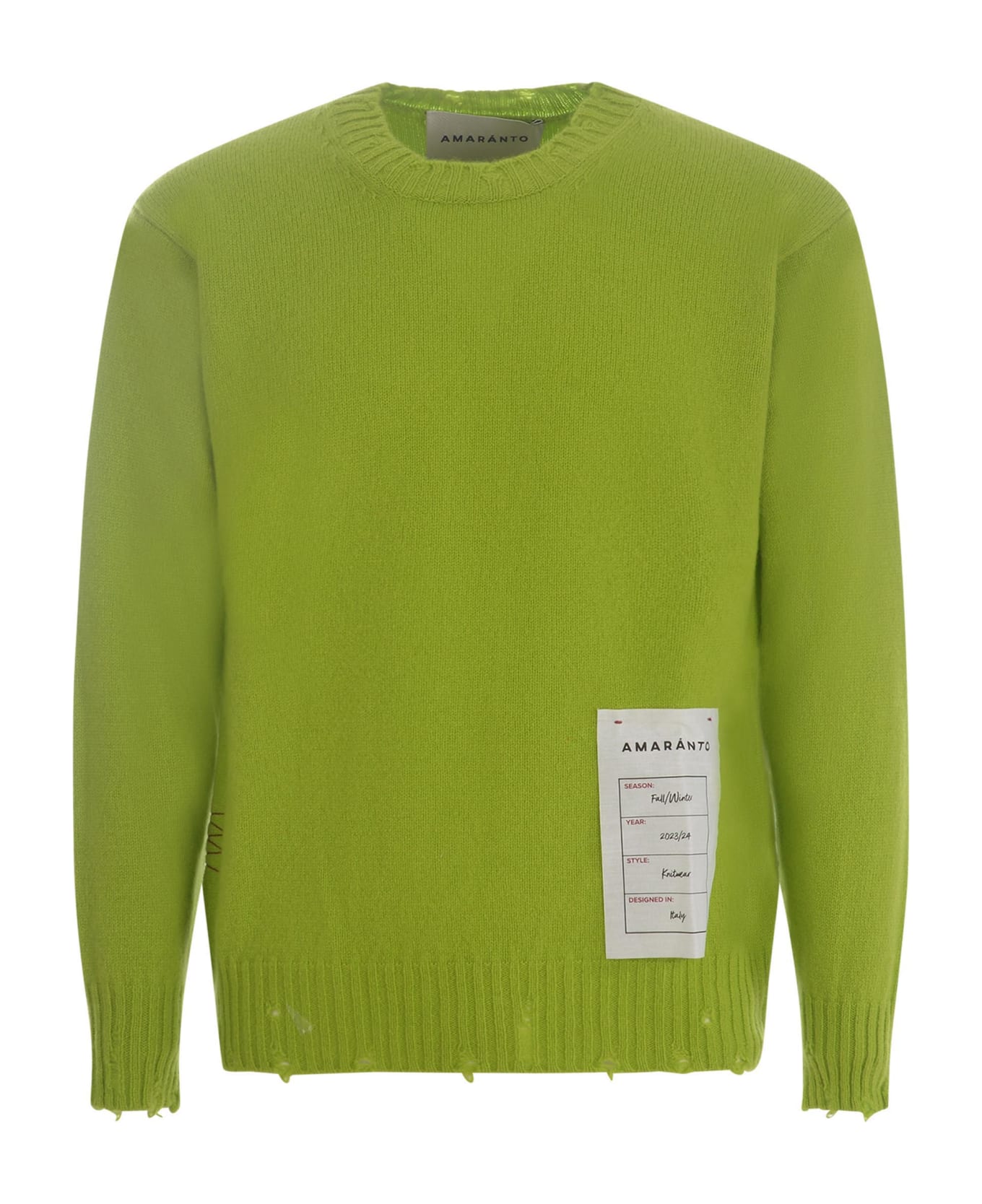 Amaranto Sweater Amaranto Made Of Wool Blend - Verde acido