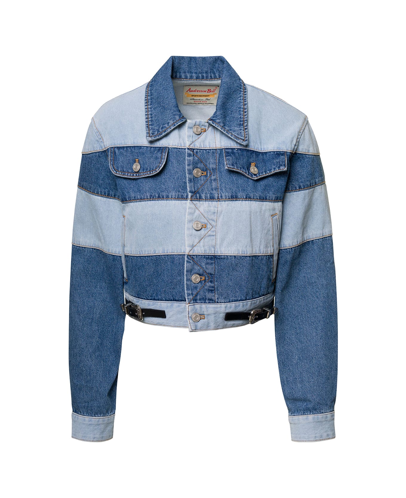 Andersson Bell 'mahina' Blue Denim Patchwork Jacket With Heart-shaped Detail In Cotton Woman - Blu
