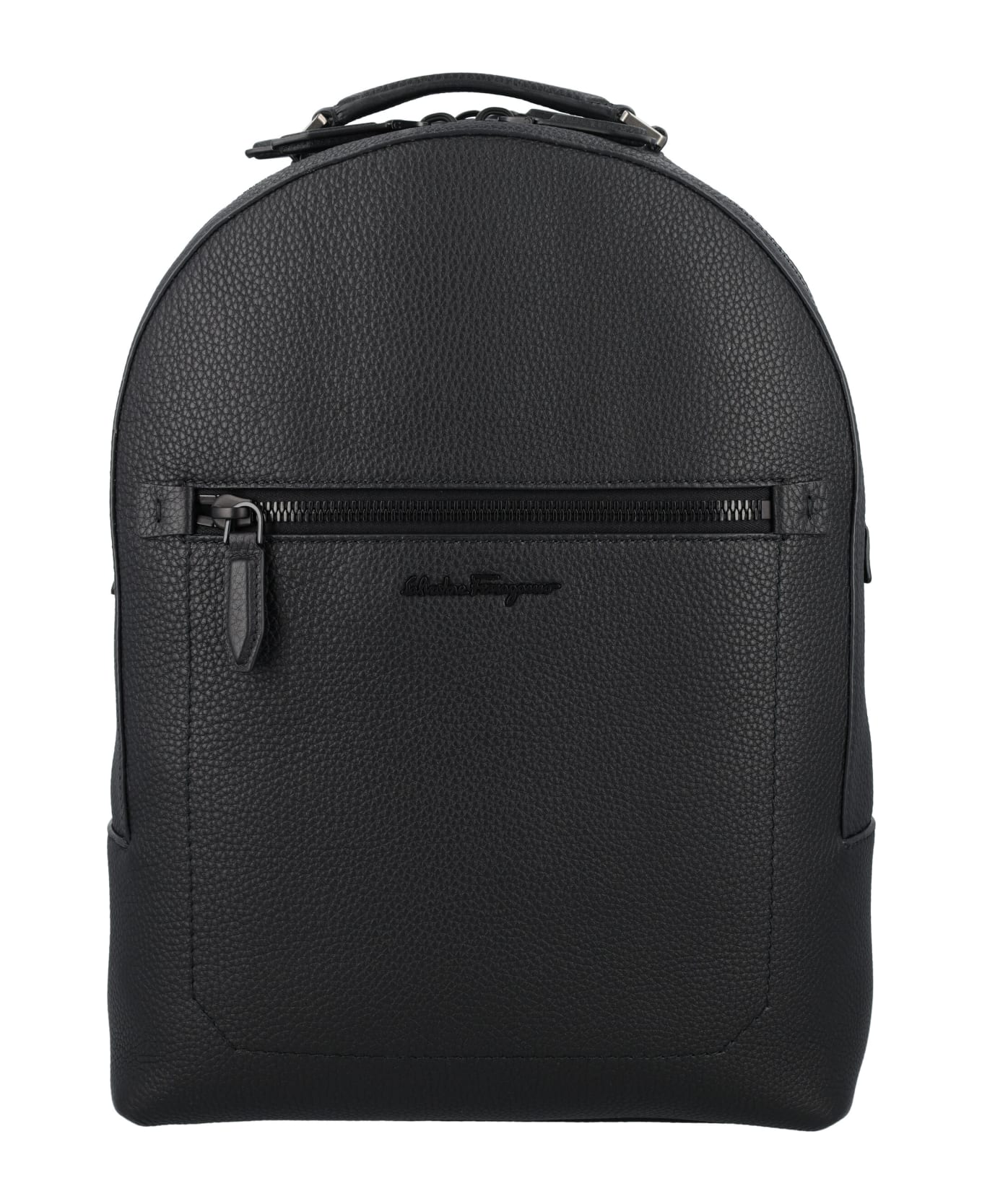 Ferragamo Leather Backpack - NERO || NERO F/25 || NERO バックパック