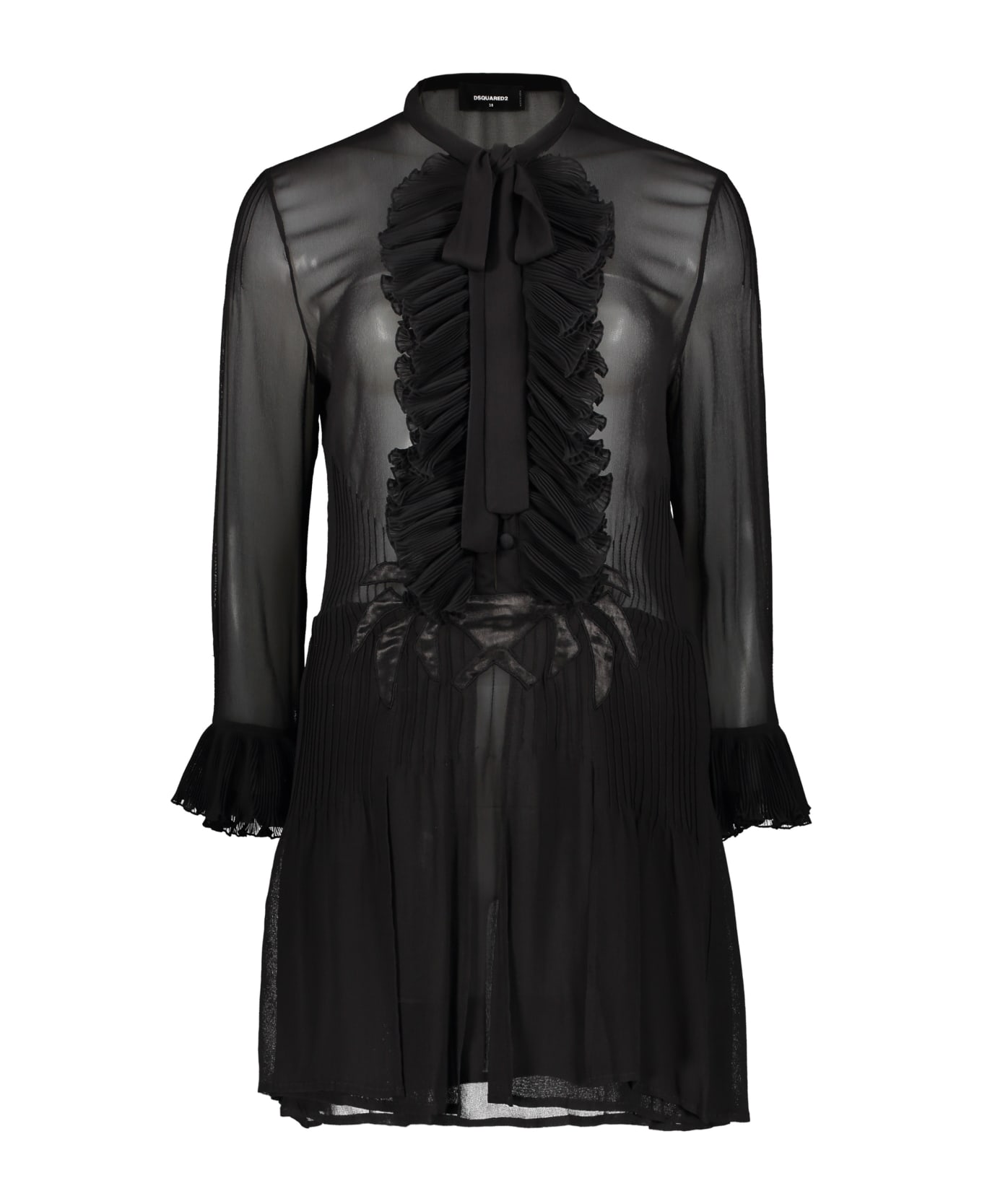 Dsquared2 Bow Detail Viscose Dress - black