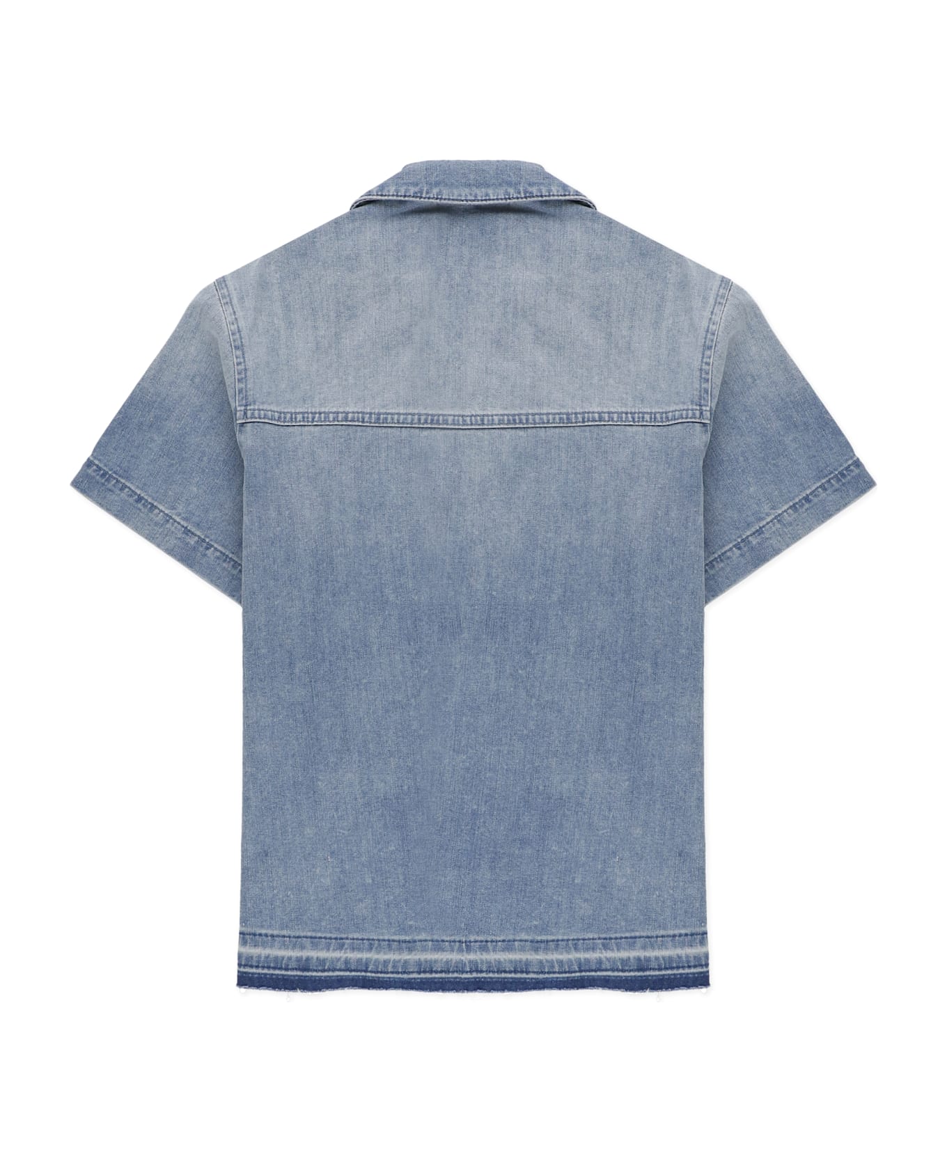 Golden Goose Denim Shirt With Logo - Blue