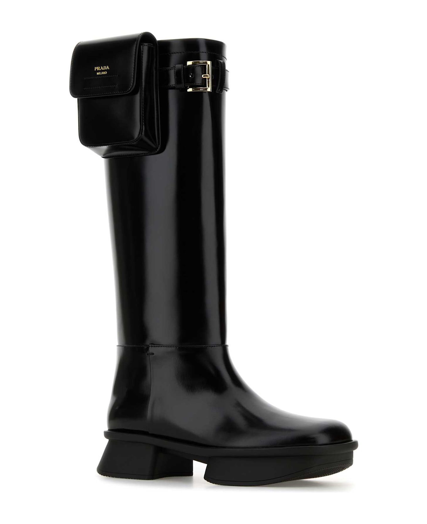 Prada Black Leather Boots - NERO