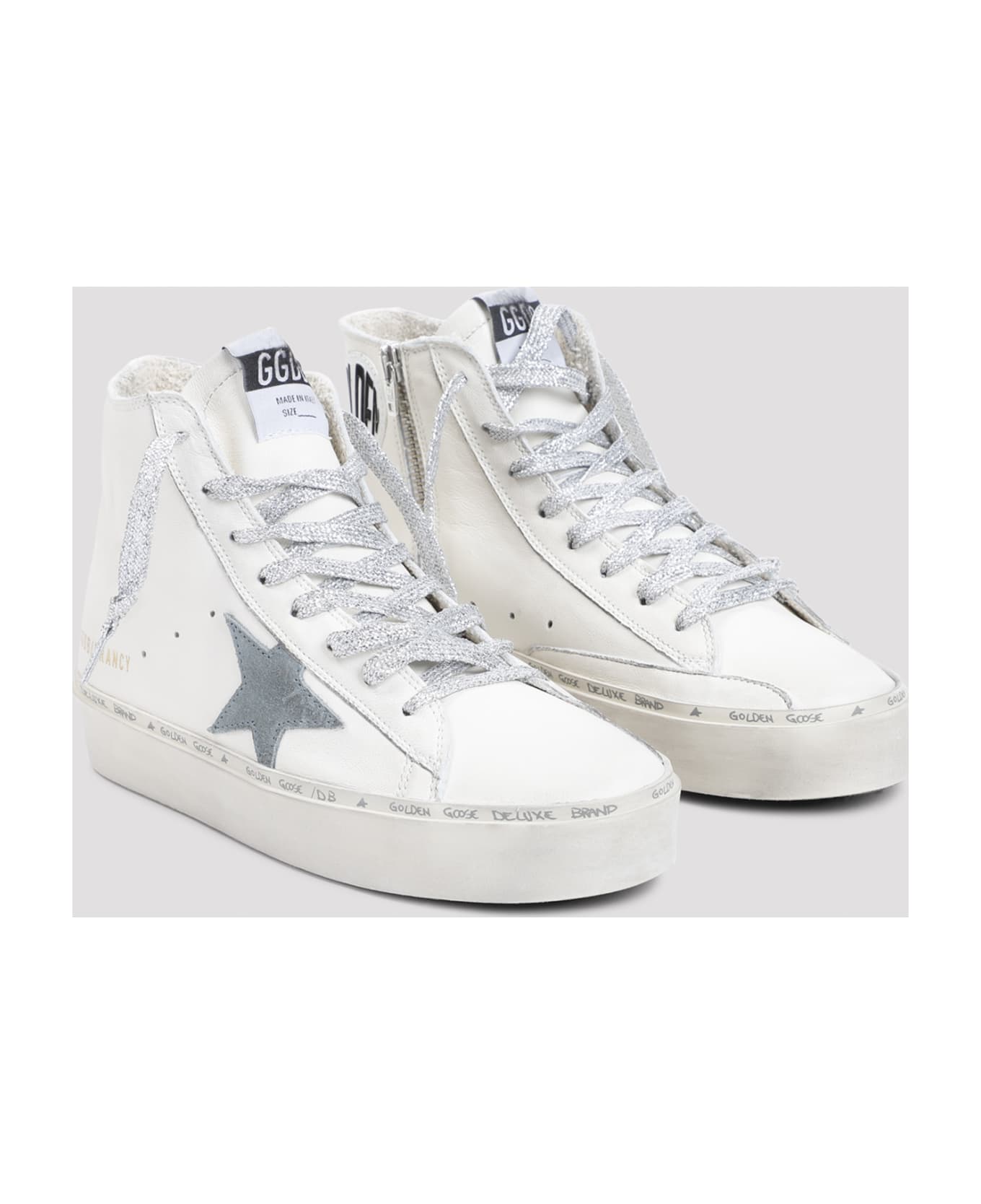 Golden Goose Hi Francy Sneakers - White Silver Blue