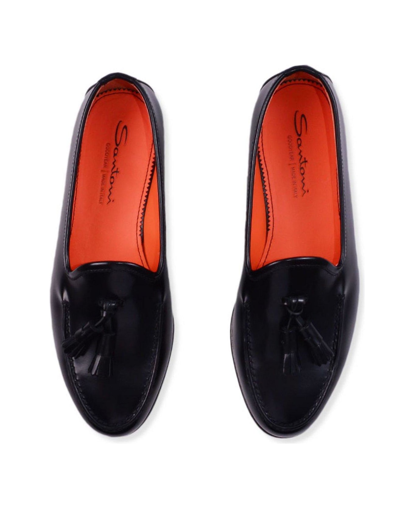 Santoni Tassel-embellished Slip-on Loafers - Black