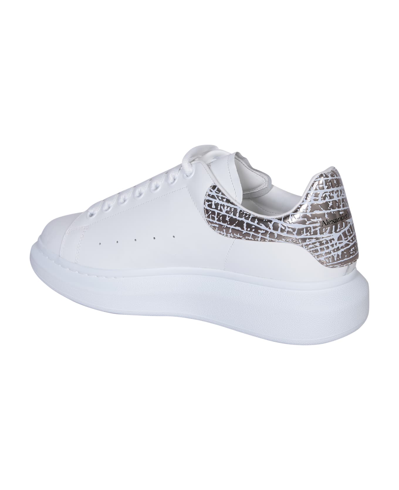 Alexander McQueen White/silver Oversize Sneakers - White