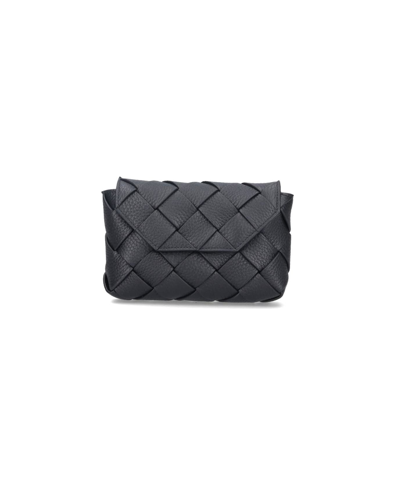 Bottega Veneta Woven Shoulder Bag - Nero