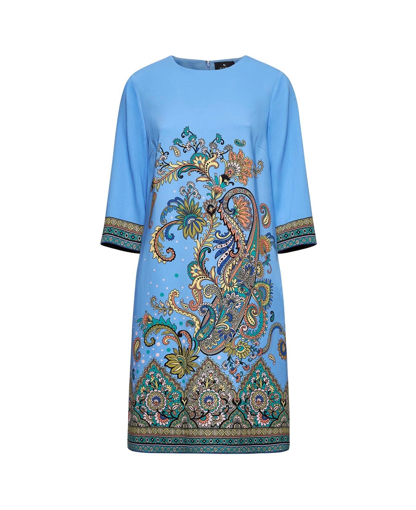 Etro Floral-printed Dress - Clear Blue
