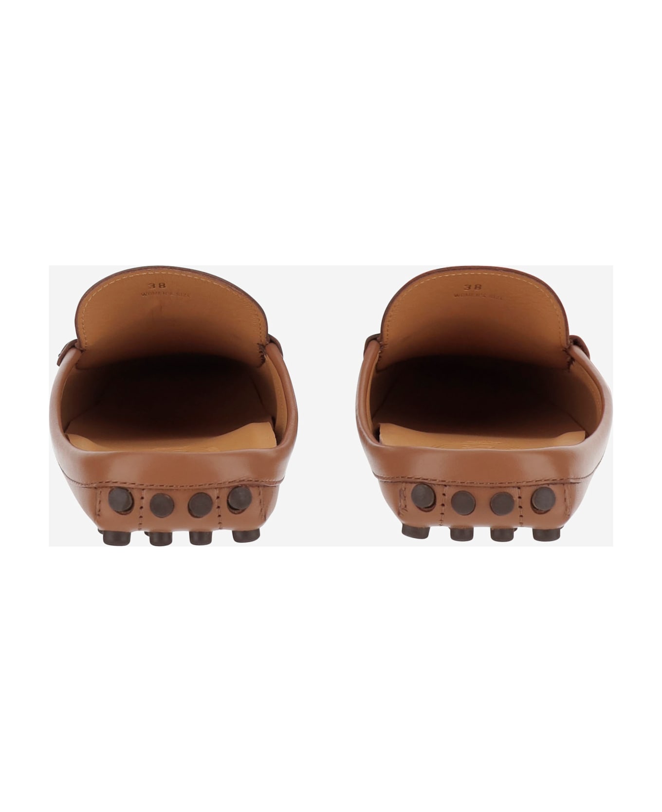 Tod's Leather Gommino Sabot - Beige