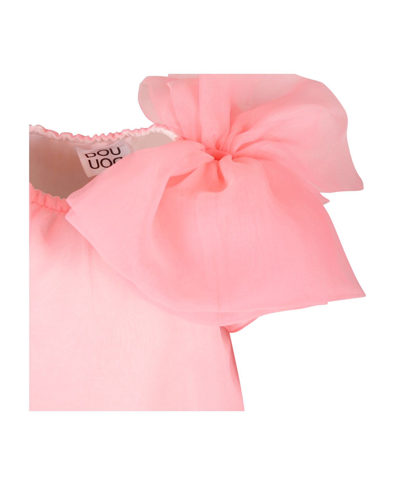 Douuod Pink Dress For Girl With Bows - Pink