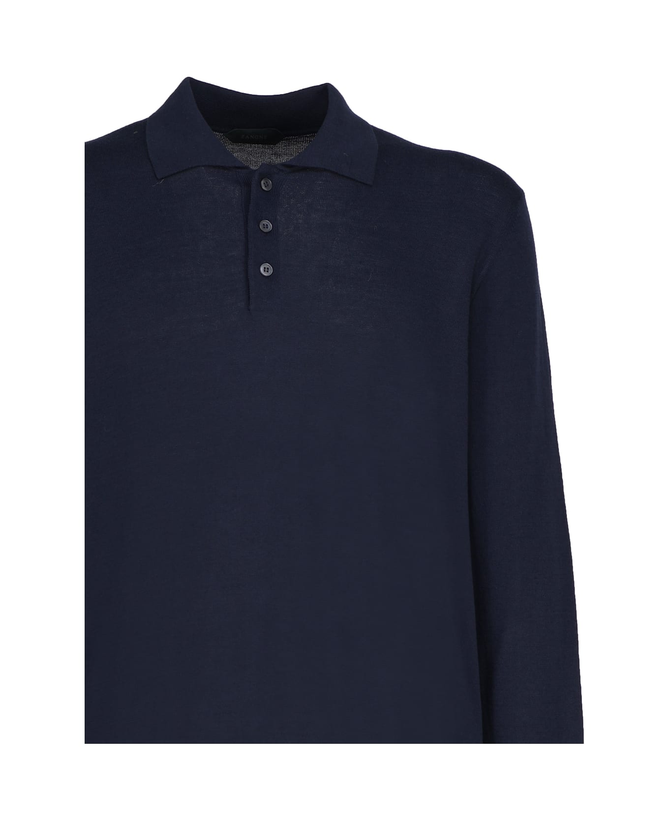 Zanone Long-sleeved Polo Shirt - Blu