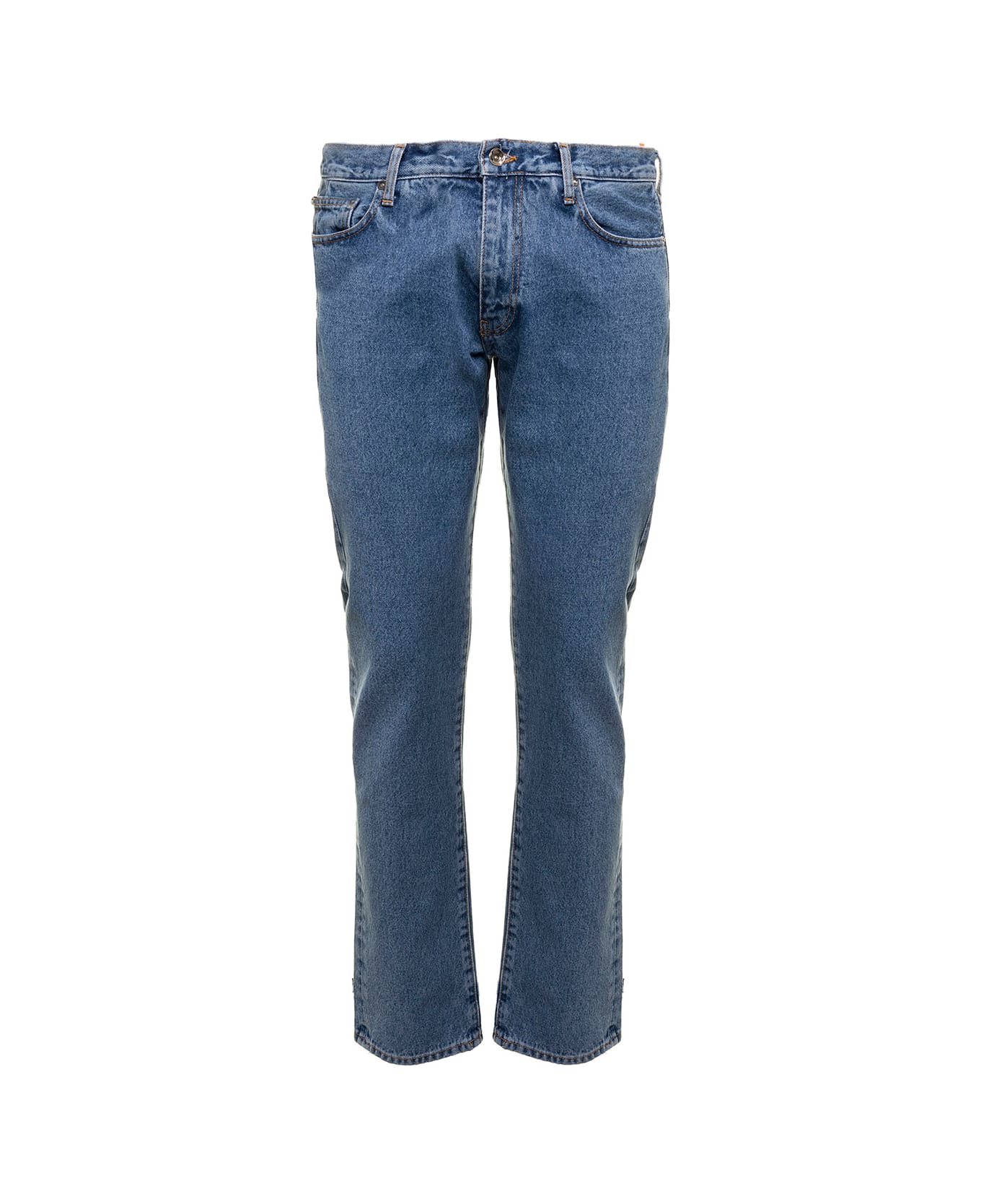 Off-White Off White Men's Arrow Slim Fit Denim Jeans - Blu