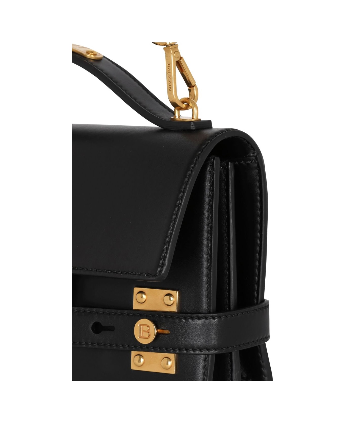 Balmain B-buzz 24 Leather Shoulder Bag - Black