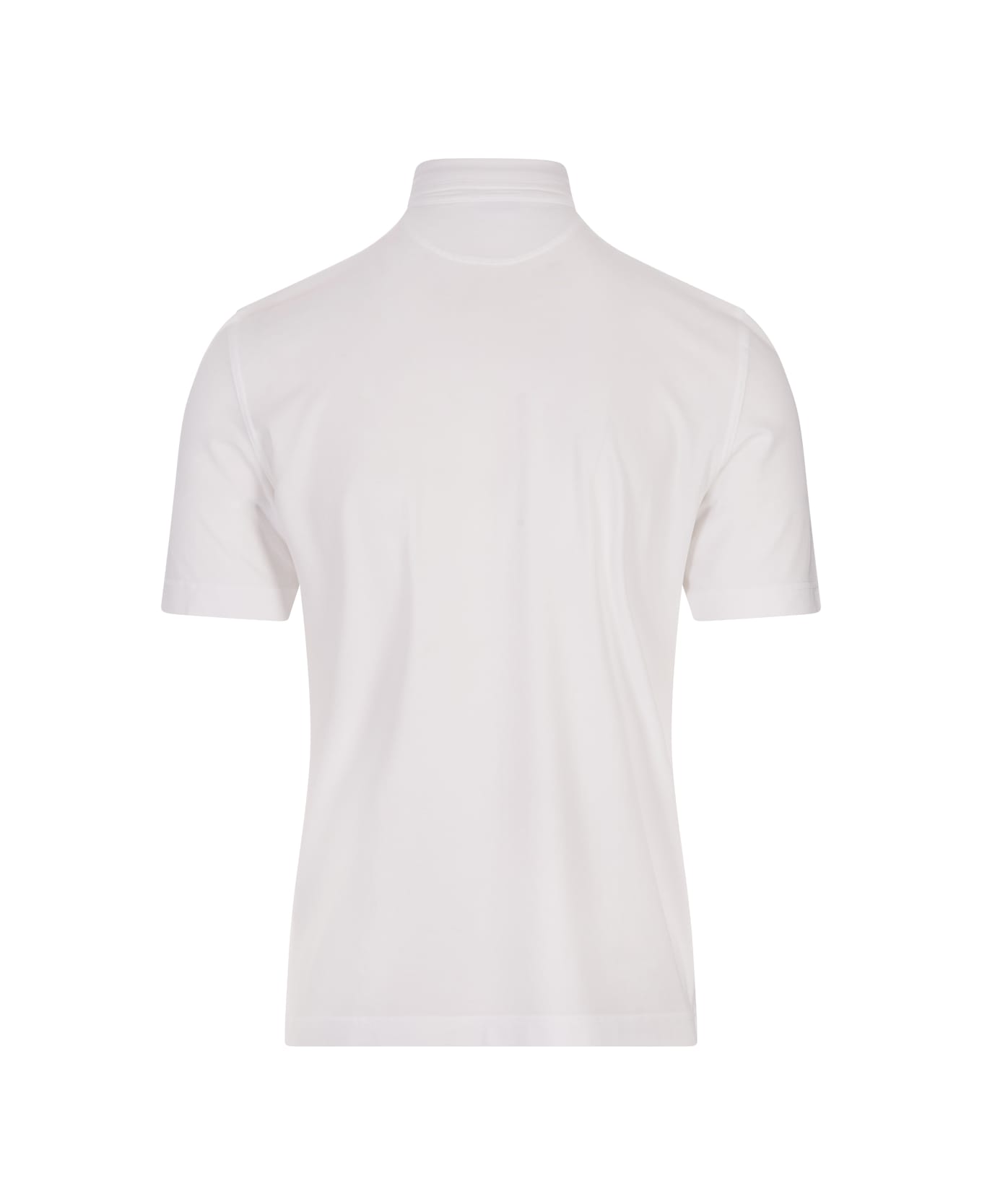Fedeli Short-sleeved Polo Shirt In White Cotton - White