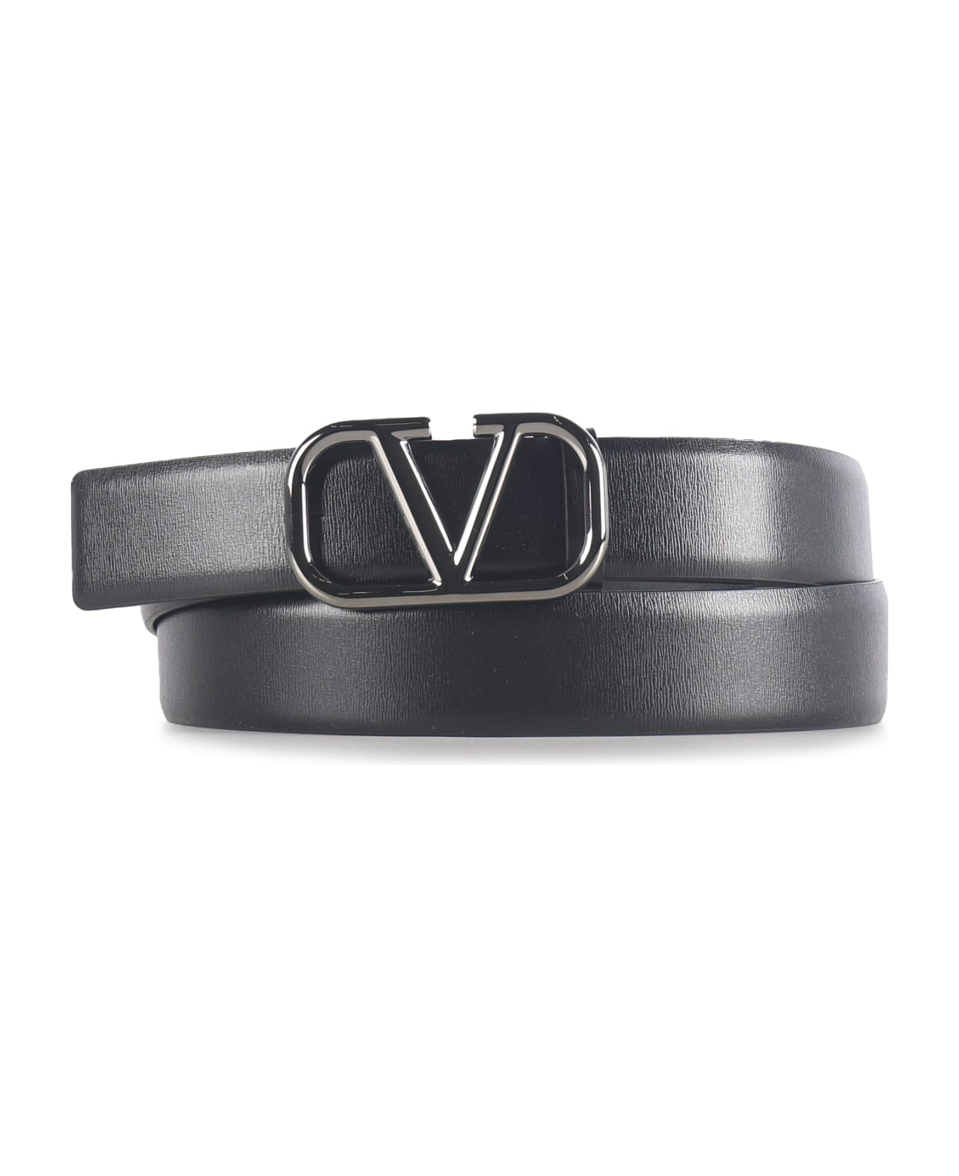 Valentino Garavani Signature Belt In Calf Leather - Black