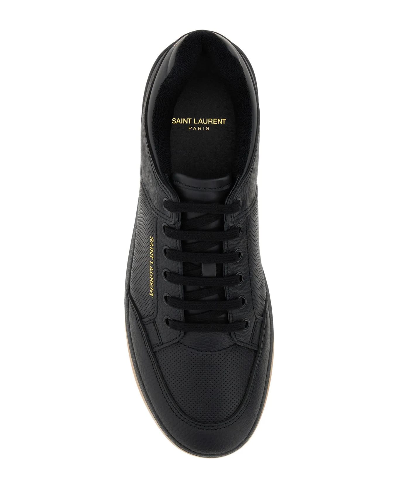 Saint Laurent Black Leather Sneakers - Black