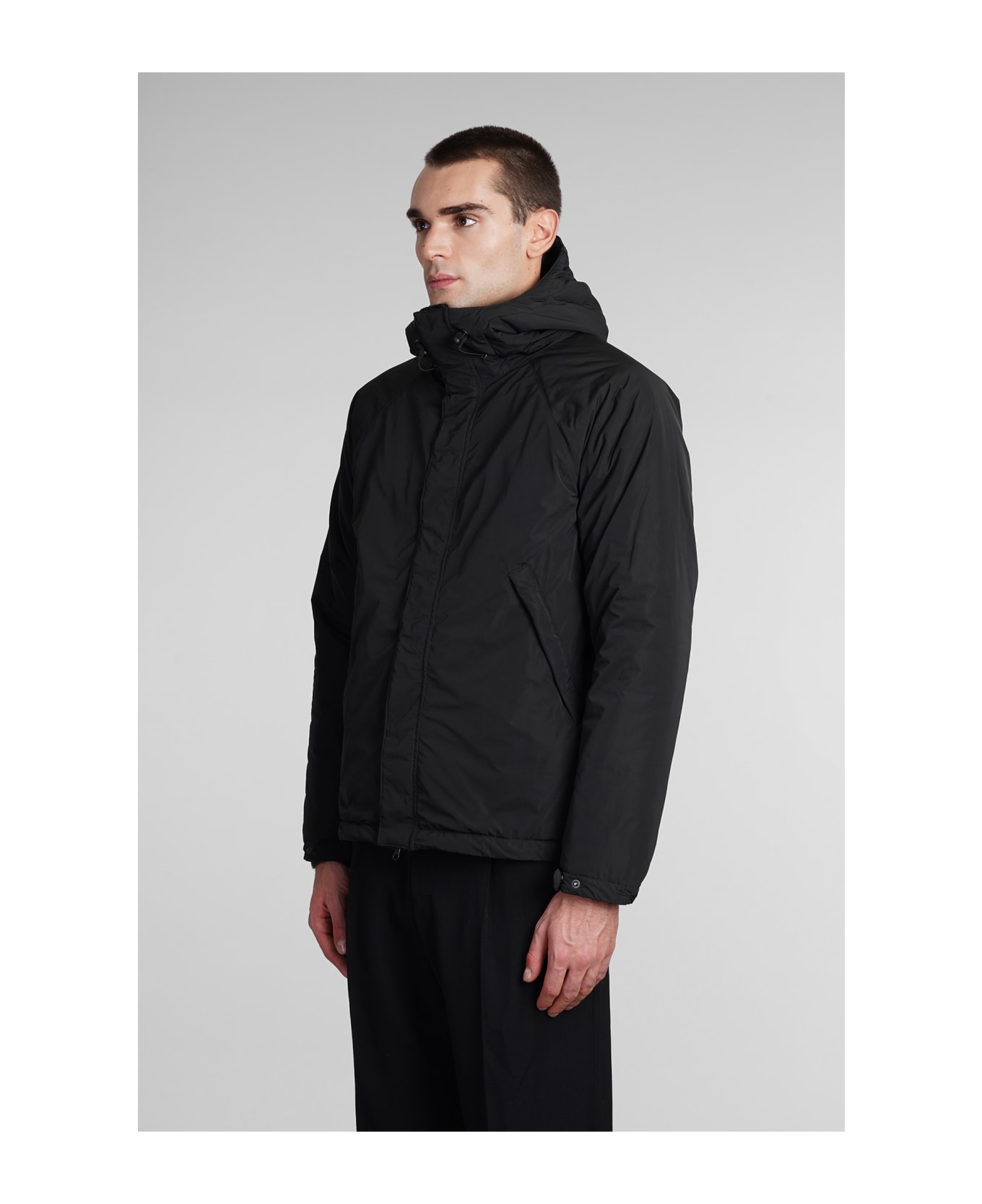Aspesi Hooded Zip-up Jacket - black