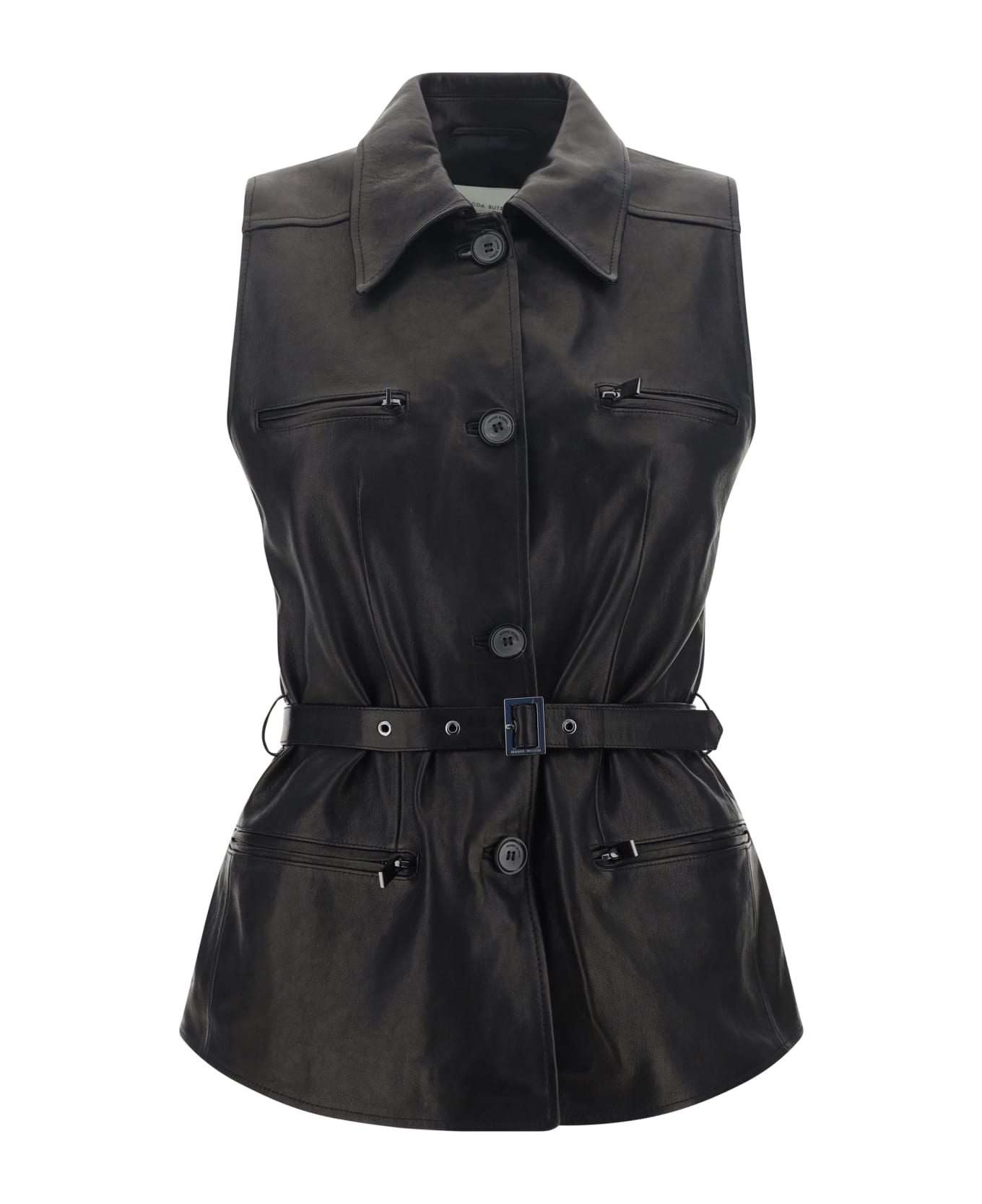 Magda Butrym Leather Vest - Black