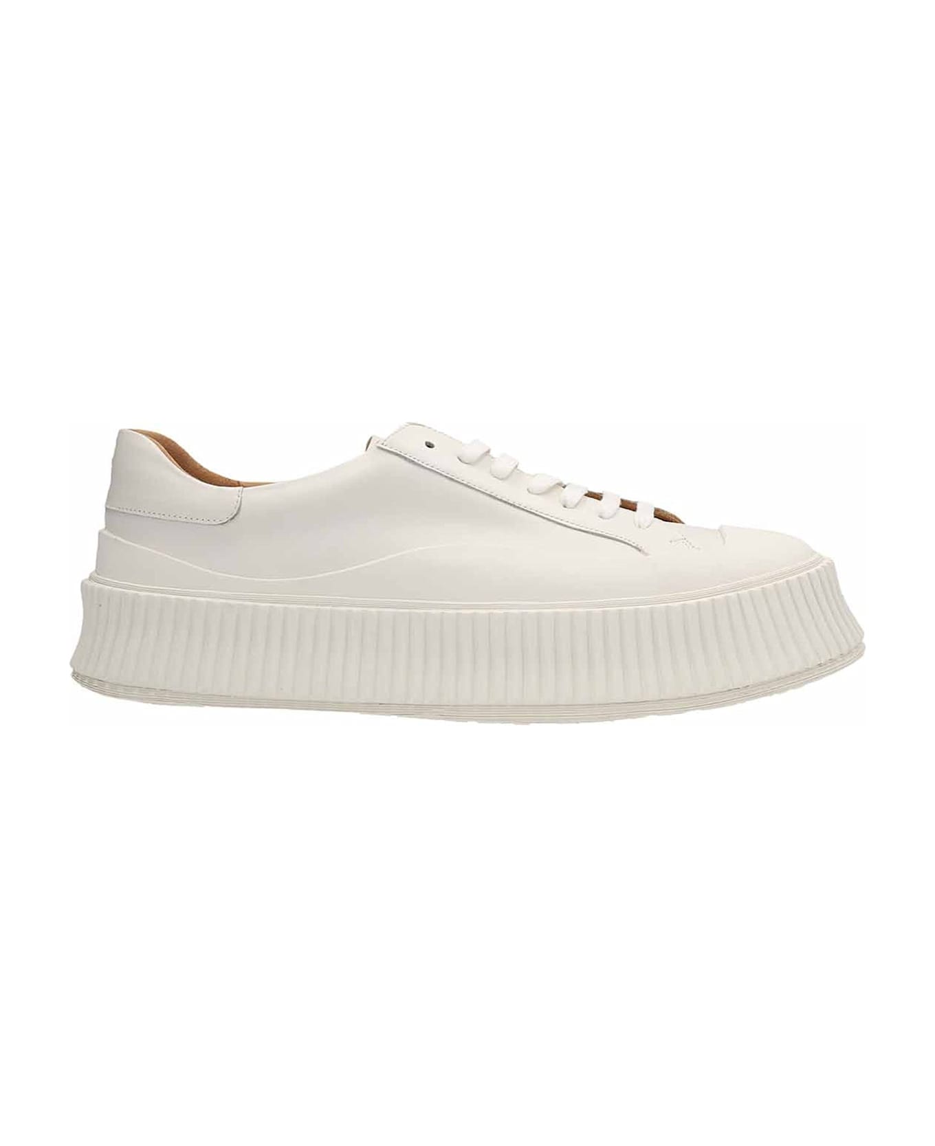 Jil Sander Maxi Sole Leather Sneakers - White