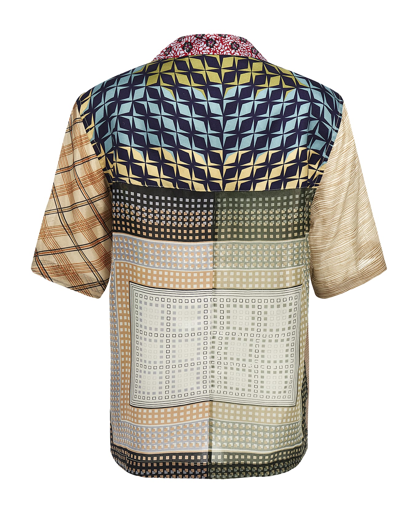 Marine Serre 
regenerated Silk Scarves Bowling
 Shirt - Multicolor
