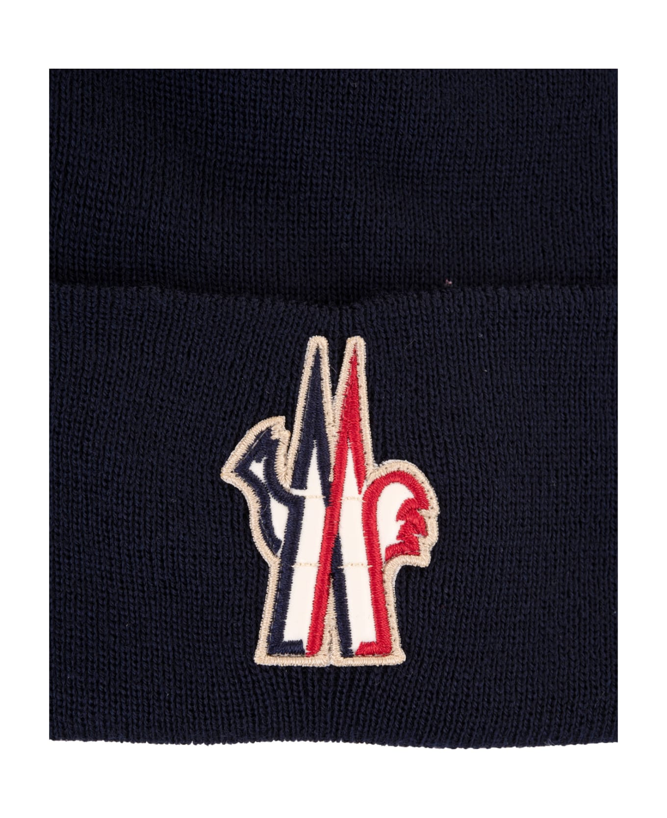 Moncler Grenoble Navy Blue Pure Wool Hat - Blue