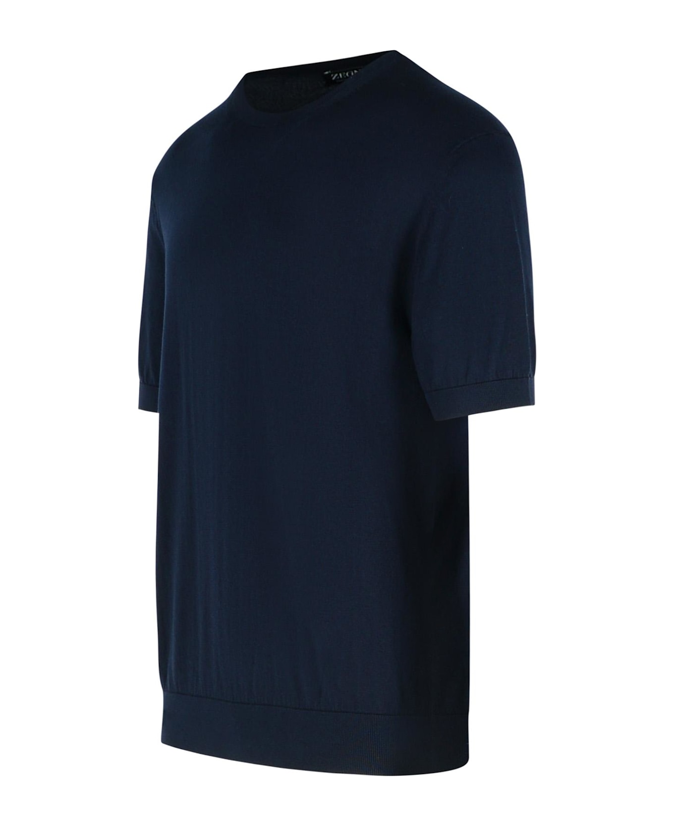Zegna Blue Cotton T-shirt - Blue