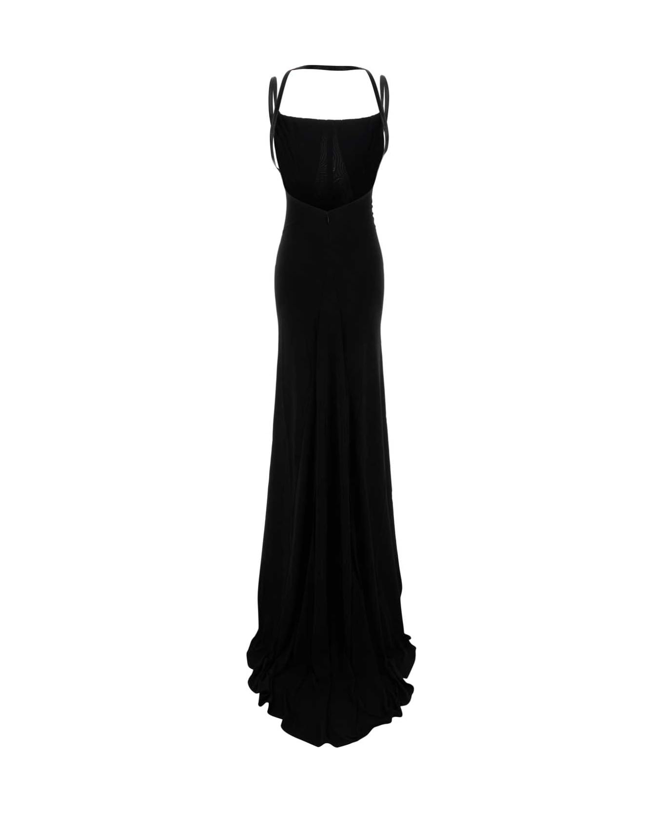 Dsquared2 Black Crepe Long Dress - Black