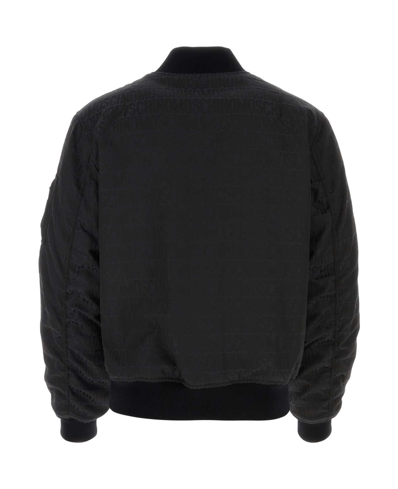 Moschino Black Polyester Blend Padded Bomber Jacket - FANTASIANERO