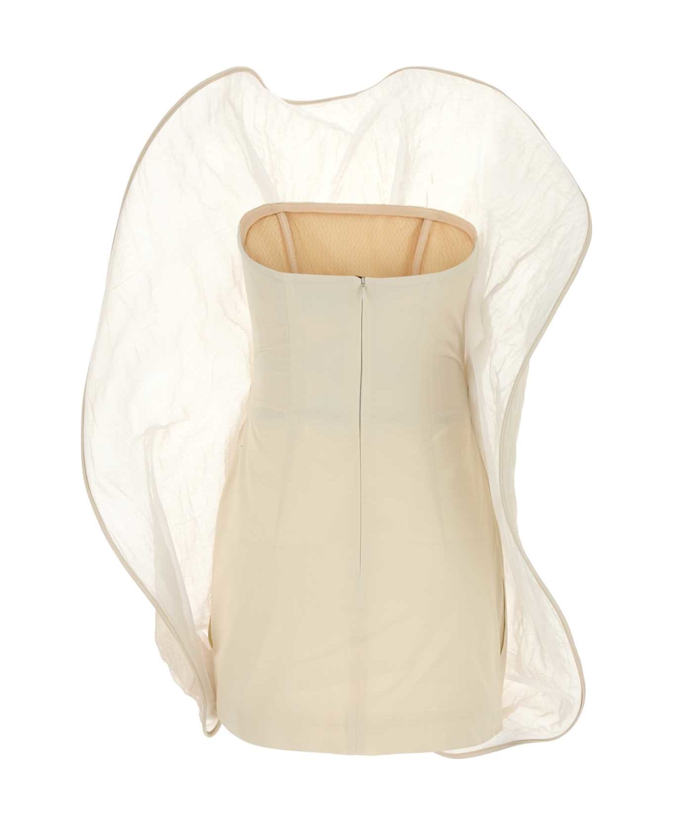 Magda Butrym Ivory Wool Blend Mini Dress - BEIGE