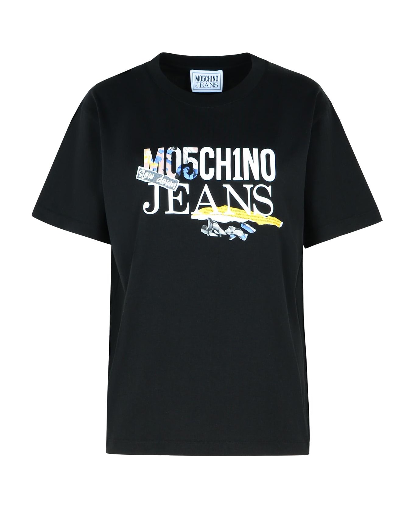 M05CH1N0 Jeans Black Cotton T-shirt - Black