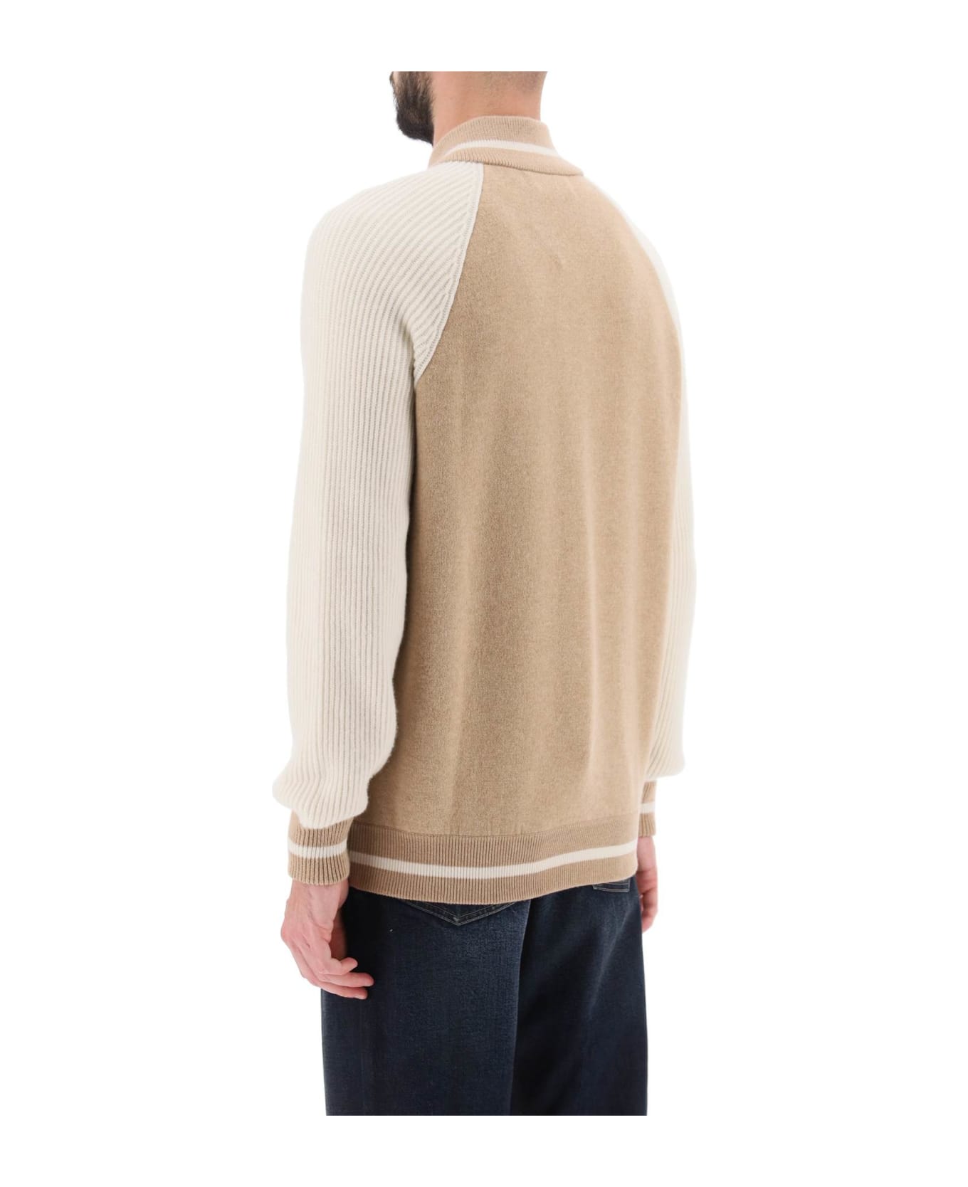 Brunello Cucinelli Bomber Jacket-inspired Cardigan - Cammello