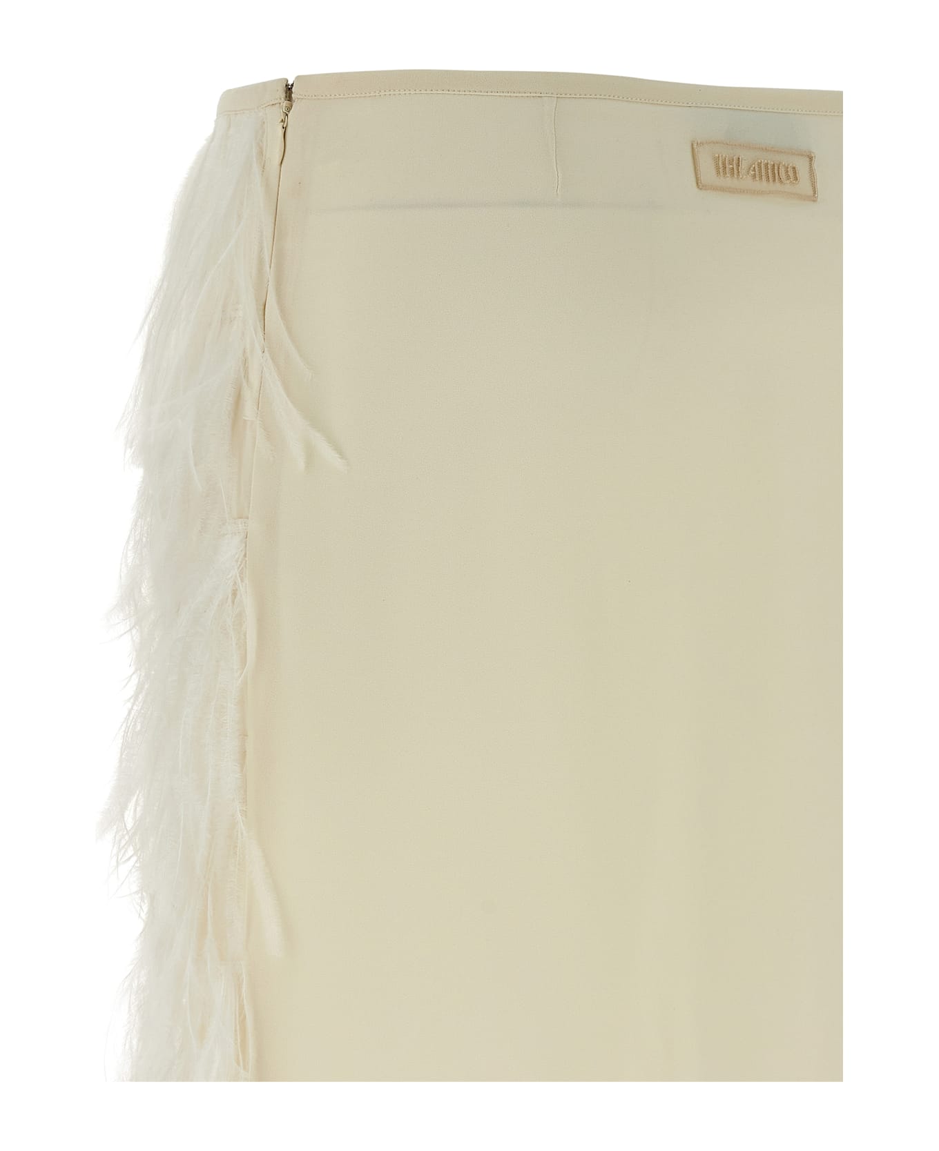 The Attico Ostrich Feather Skirt - White