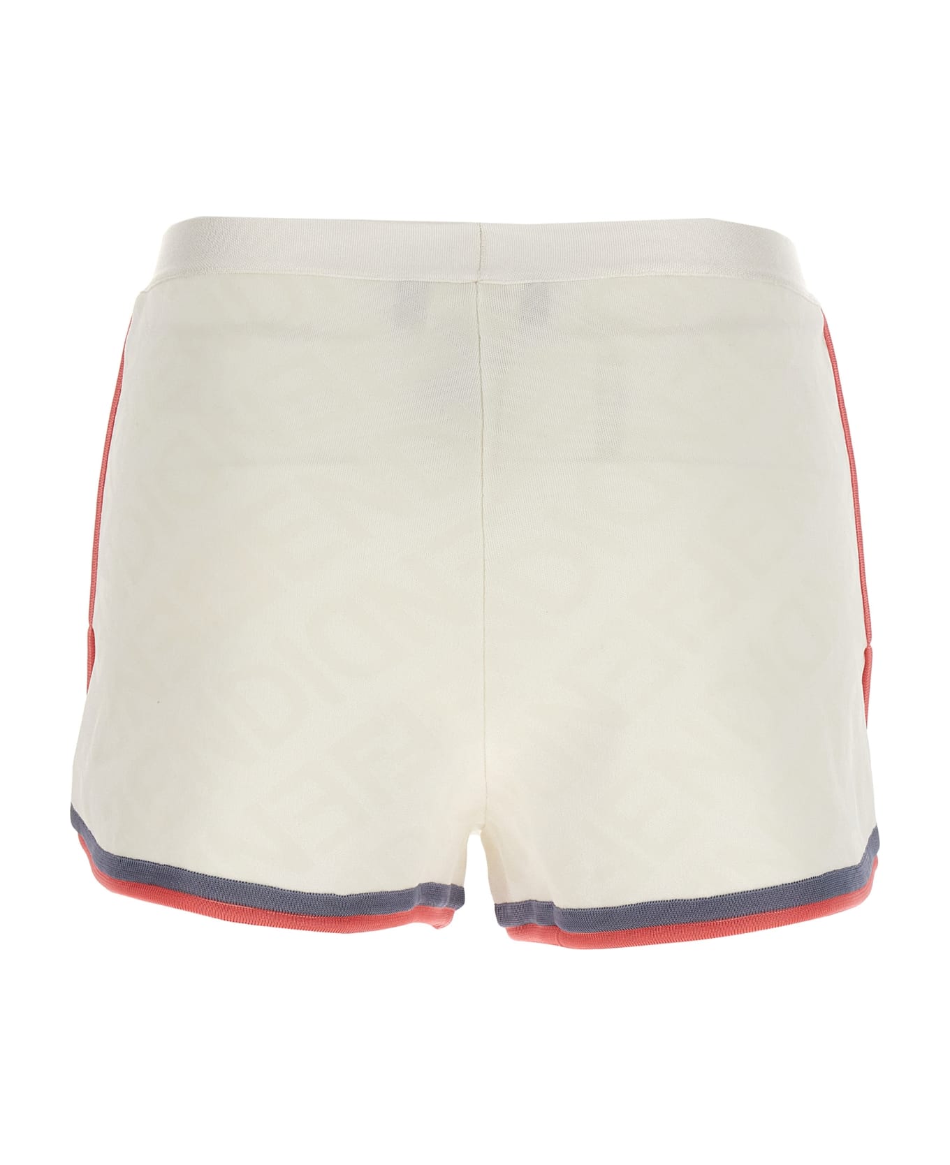 Fendi Mirror Effect Logo Shorts - White