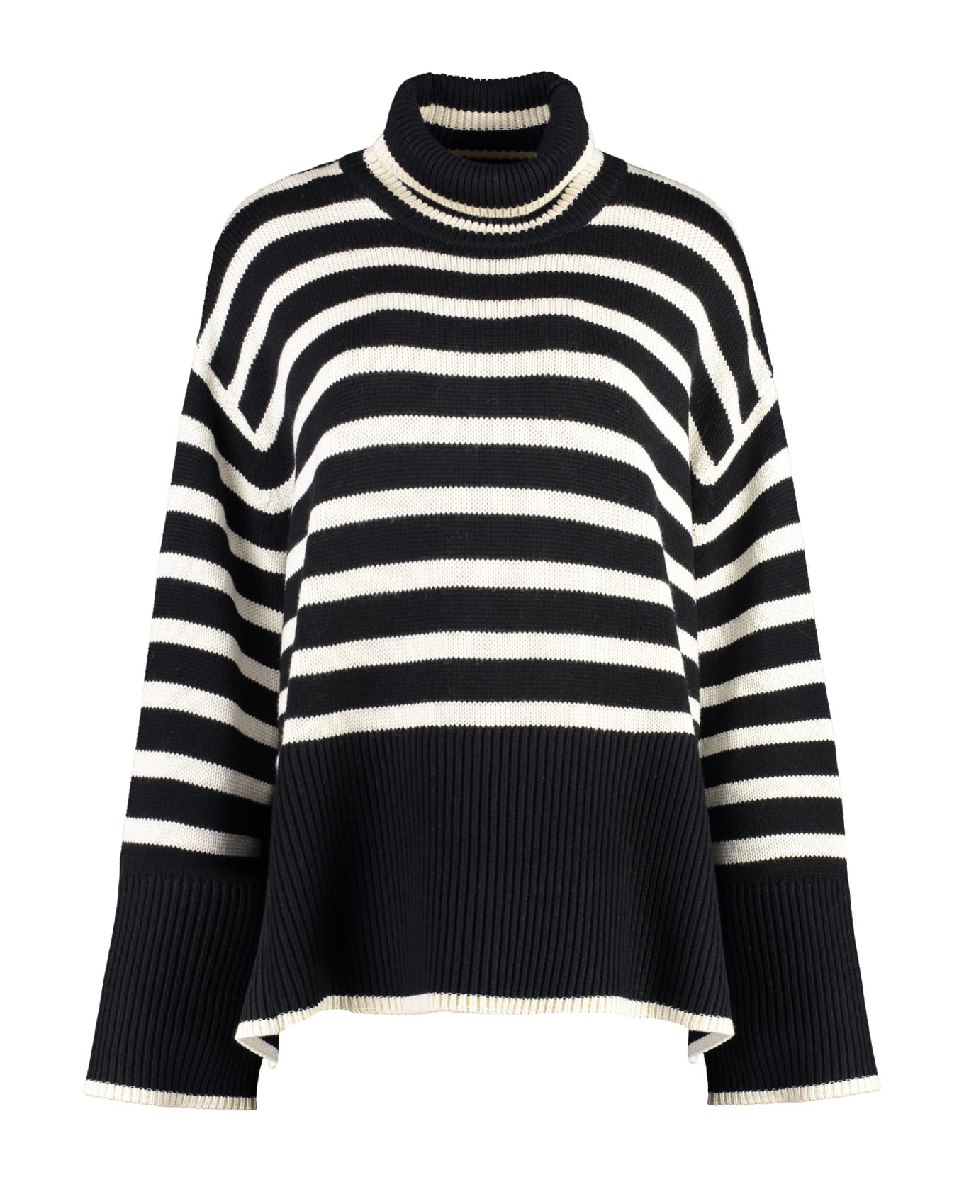 Totême Wool Turtleneck Sweater - Black Stripe