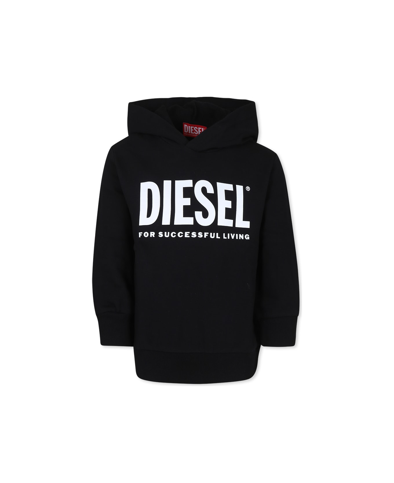 Diesel Black Sweatshirt For Kids With Logo - Black