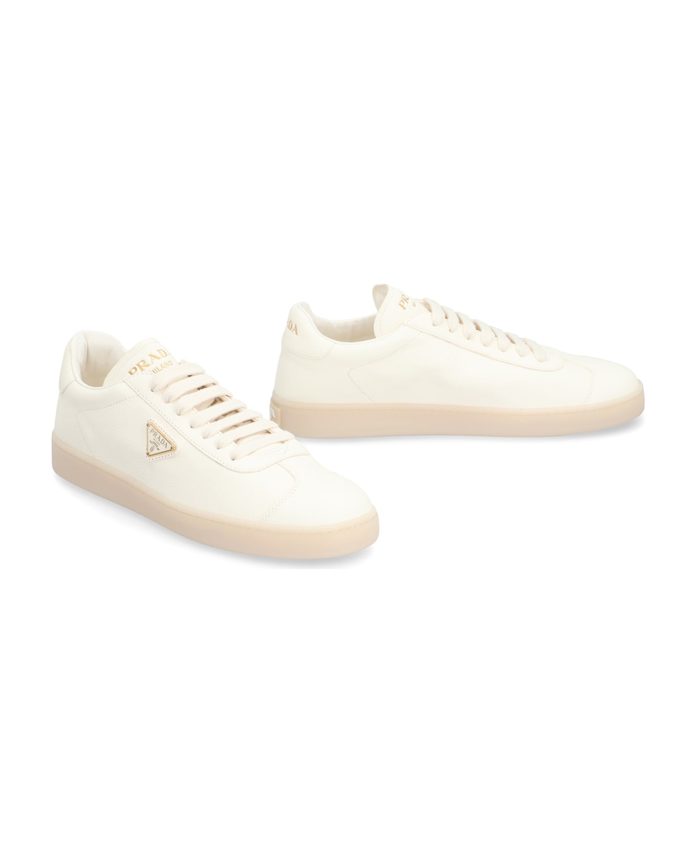 Prada Leather Low-top Sneakers - Ivory