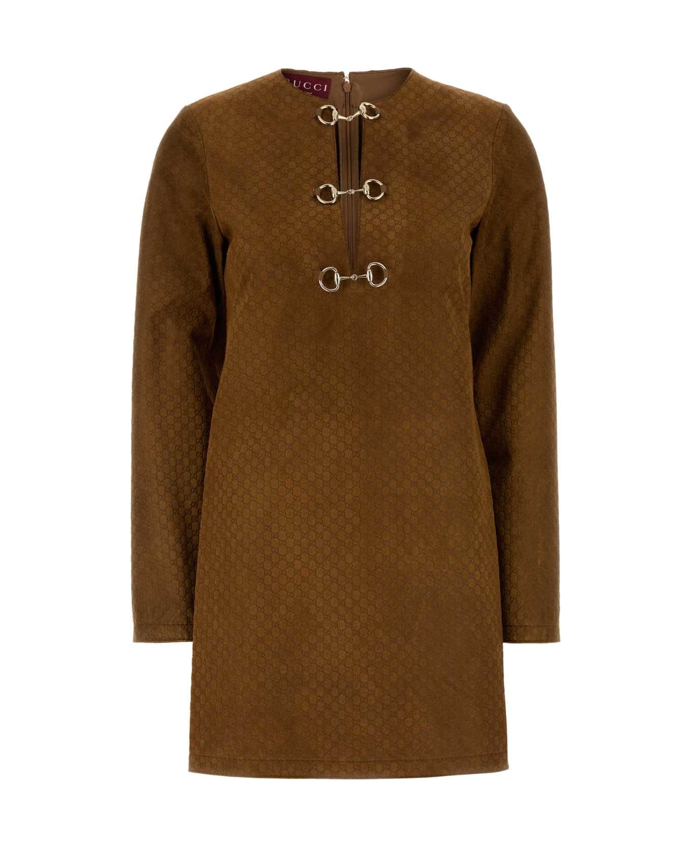 Gucci Brown Suede Dress - CUIR