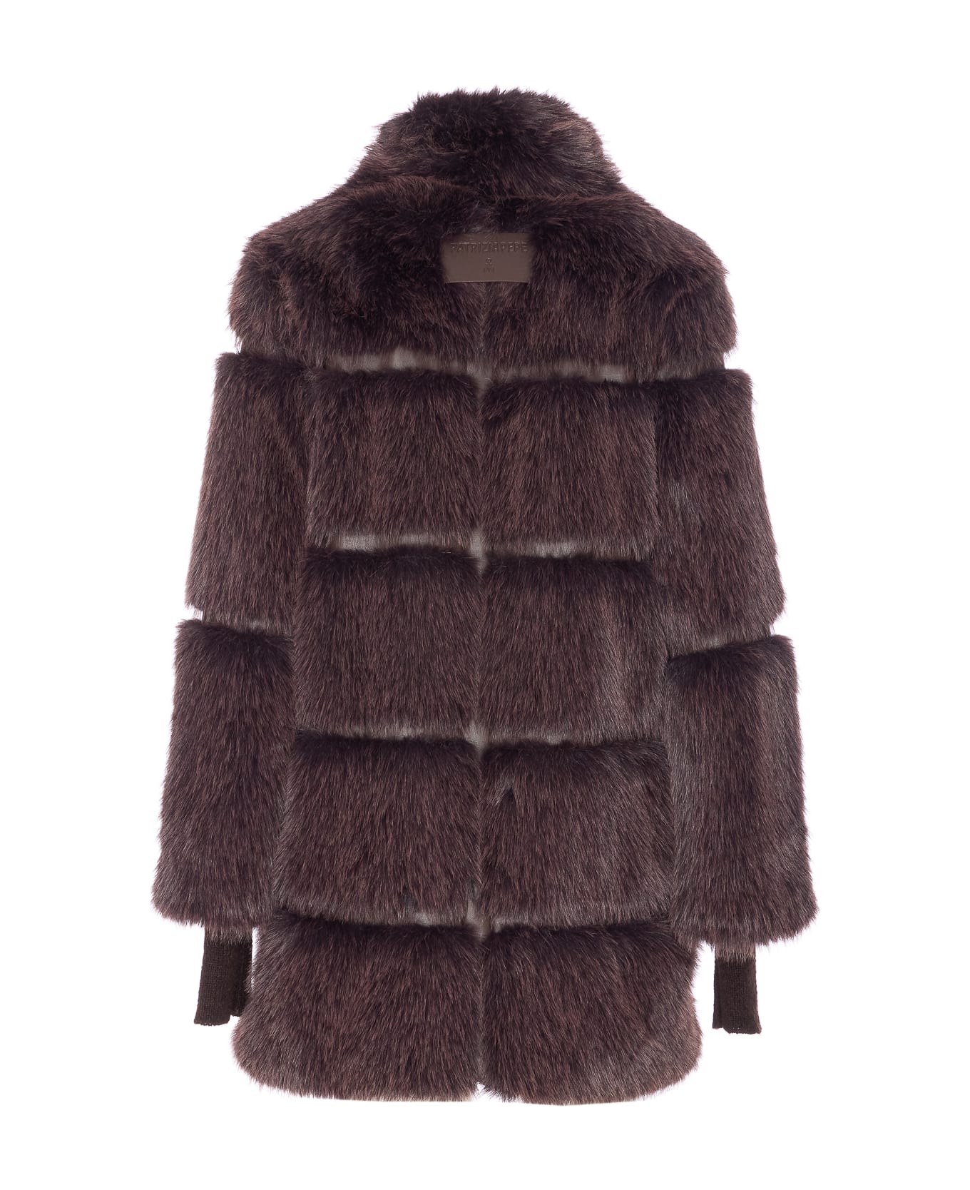 Patrizia Pepe Faux Fur Jacket - Brown
