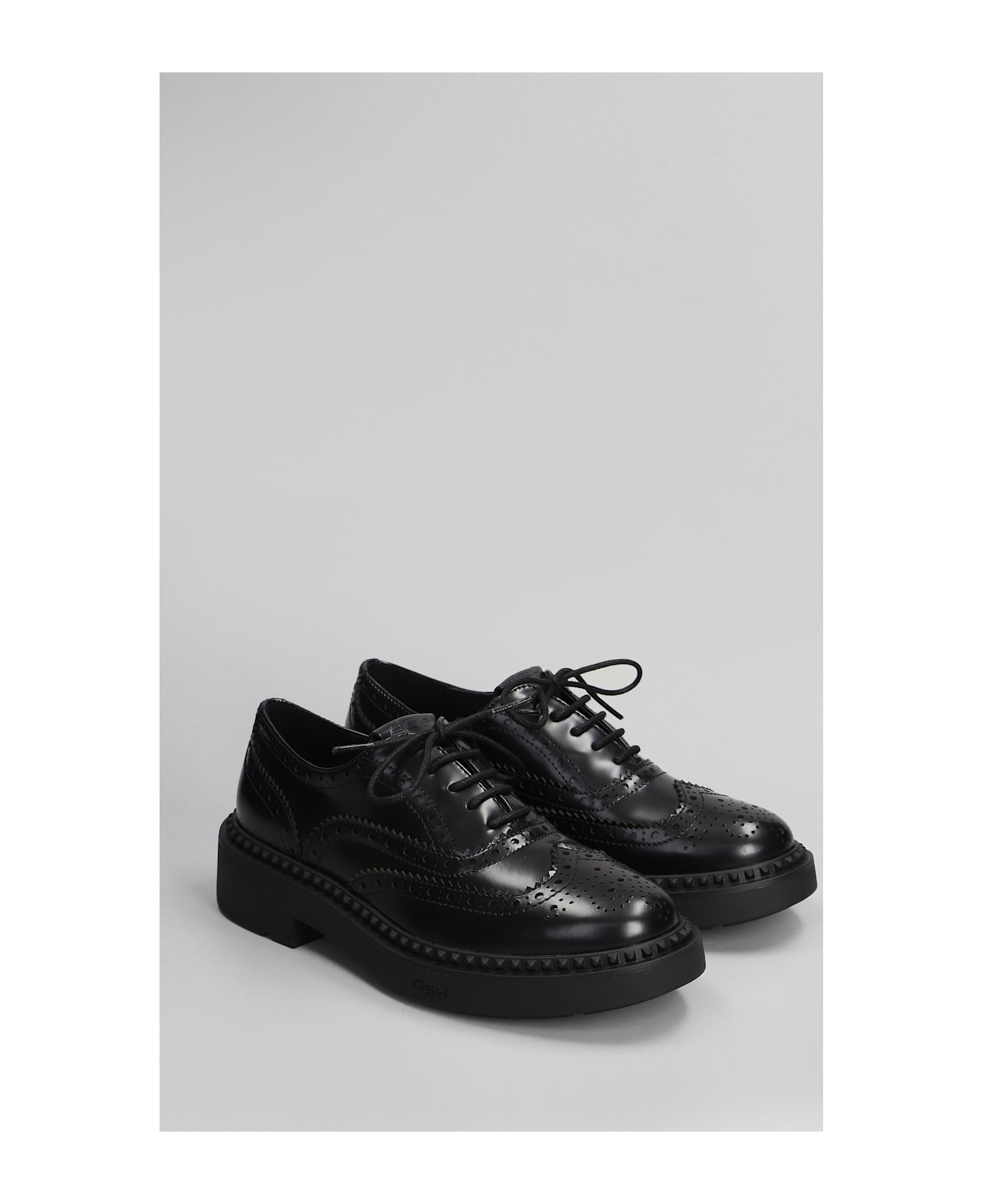 Ash Mercer Lace Up Shoes In Black Leather - black