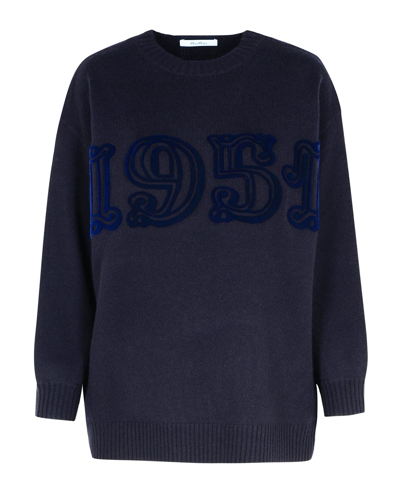 Max Mara 'fido' Blue Cashmere Blend Sweater - Blue