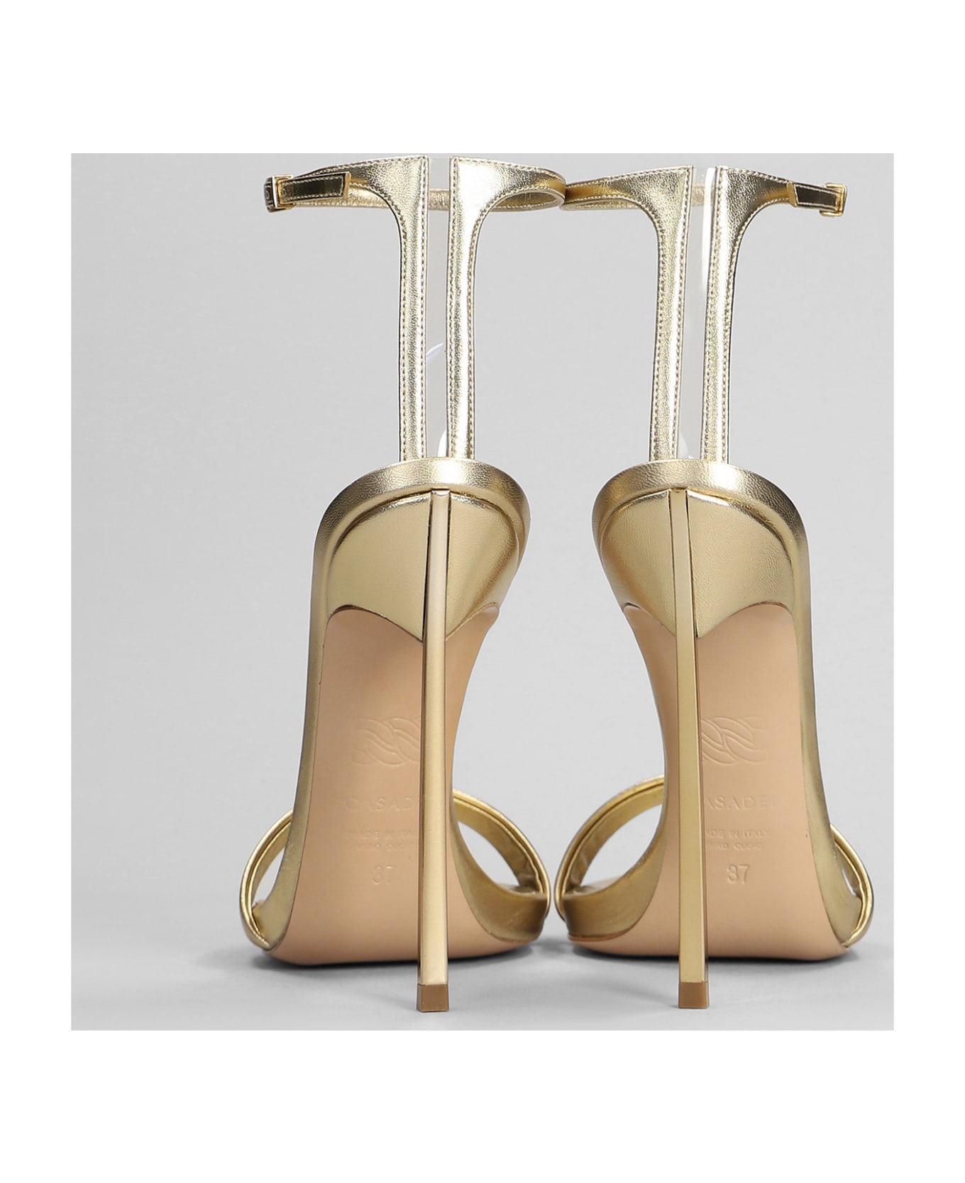 Casadei Blade Sandals In Gold Leather - gold
