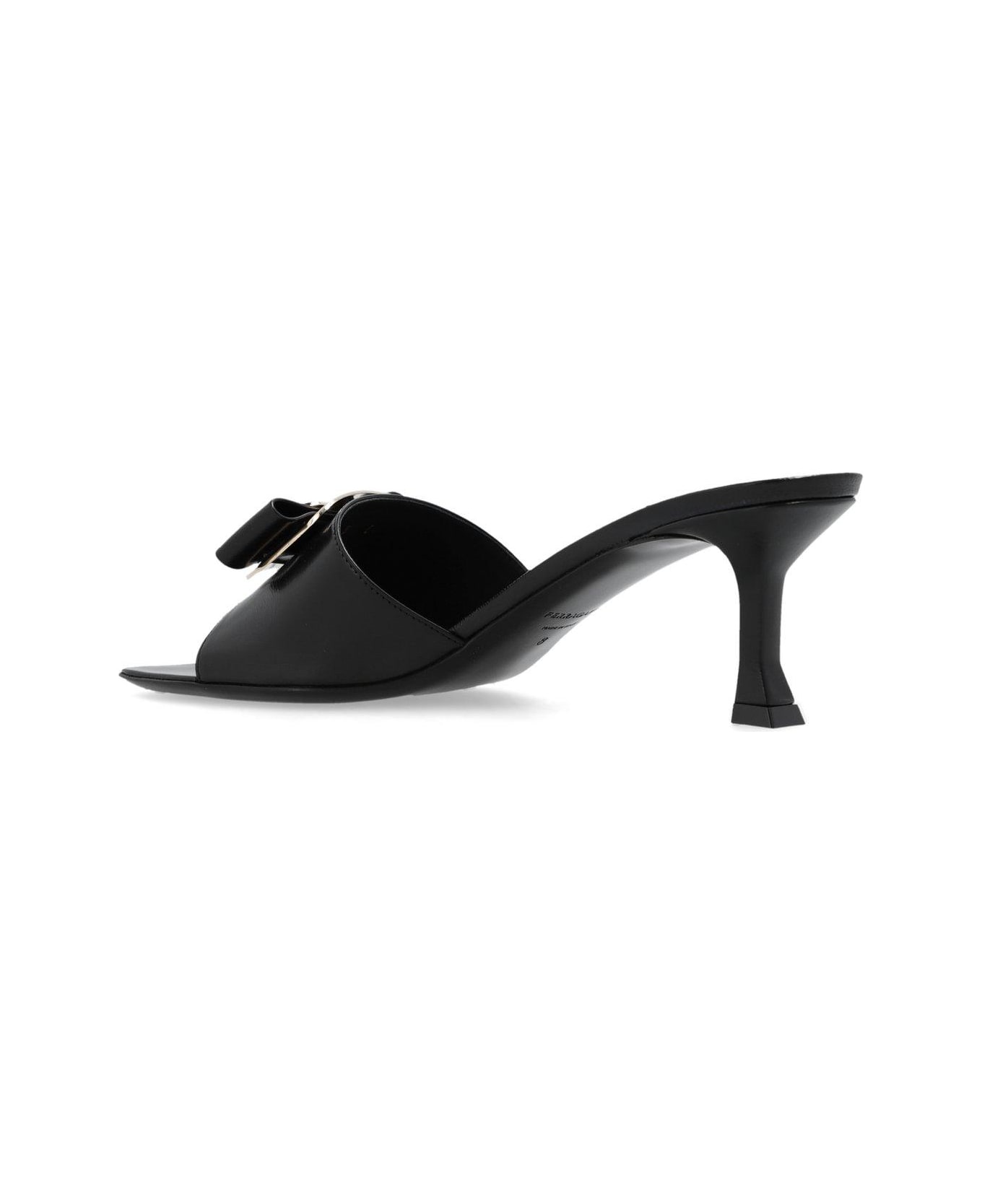 Ferragamo Bow-detailed Slip-on Sandals - Nero