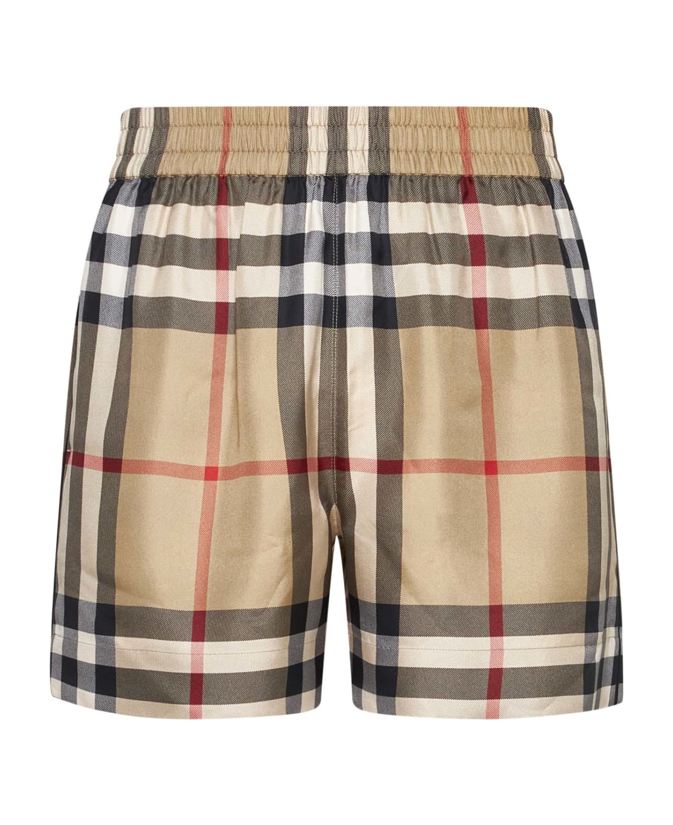 Burberry Multicolor Bermuda Shorts With Vintage Check Motif In Stretch Cotton Woman Burberry - Archive beige ip chk ショートパンツ