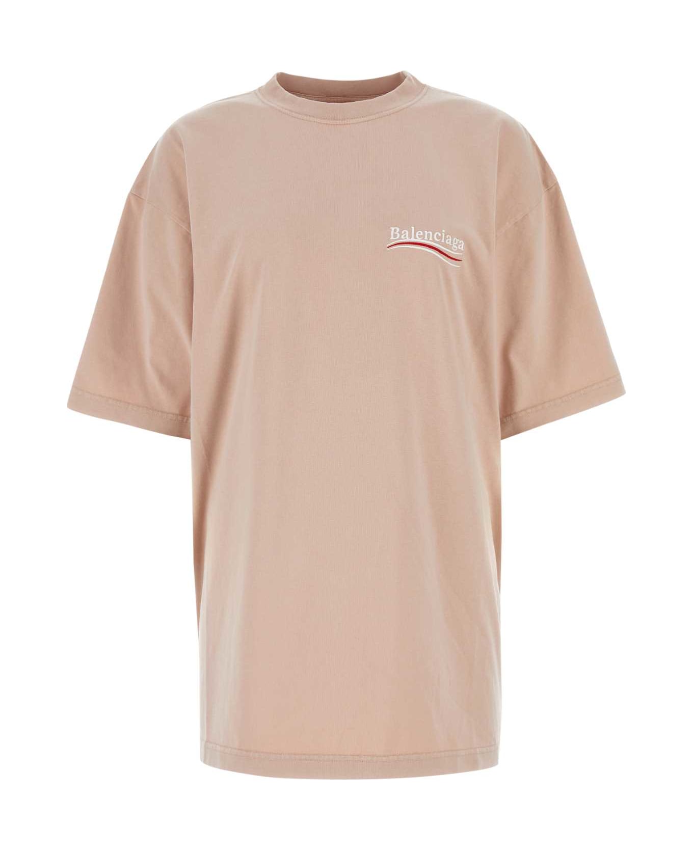 Balenciaga Powder Pink Cotton Oversize T-shirt - LIGHTPINKWHITE