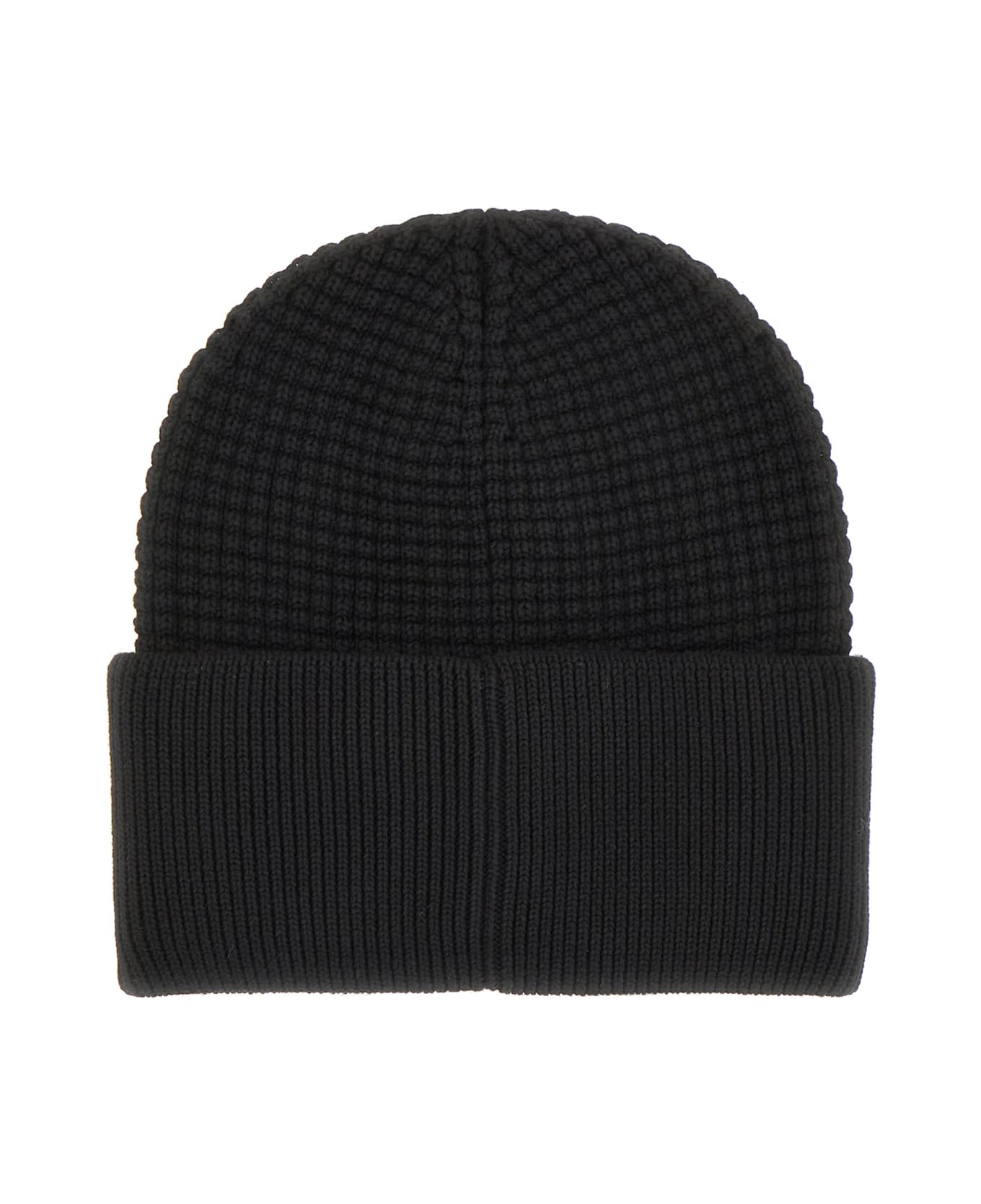 Moncler Black Cotton Beanie Hat - BLACK