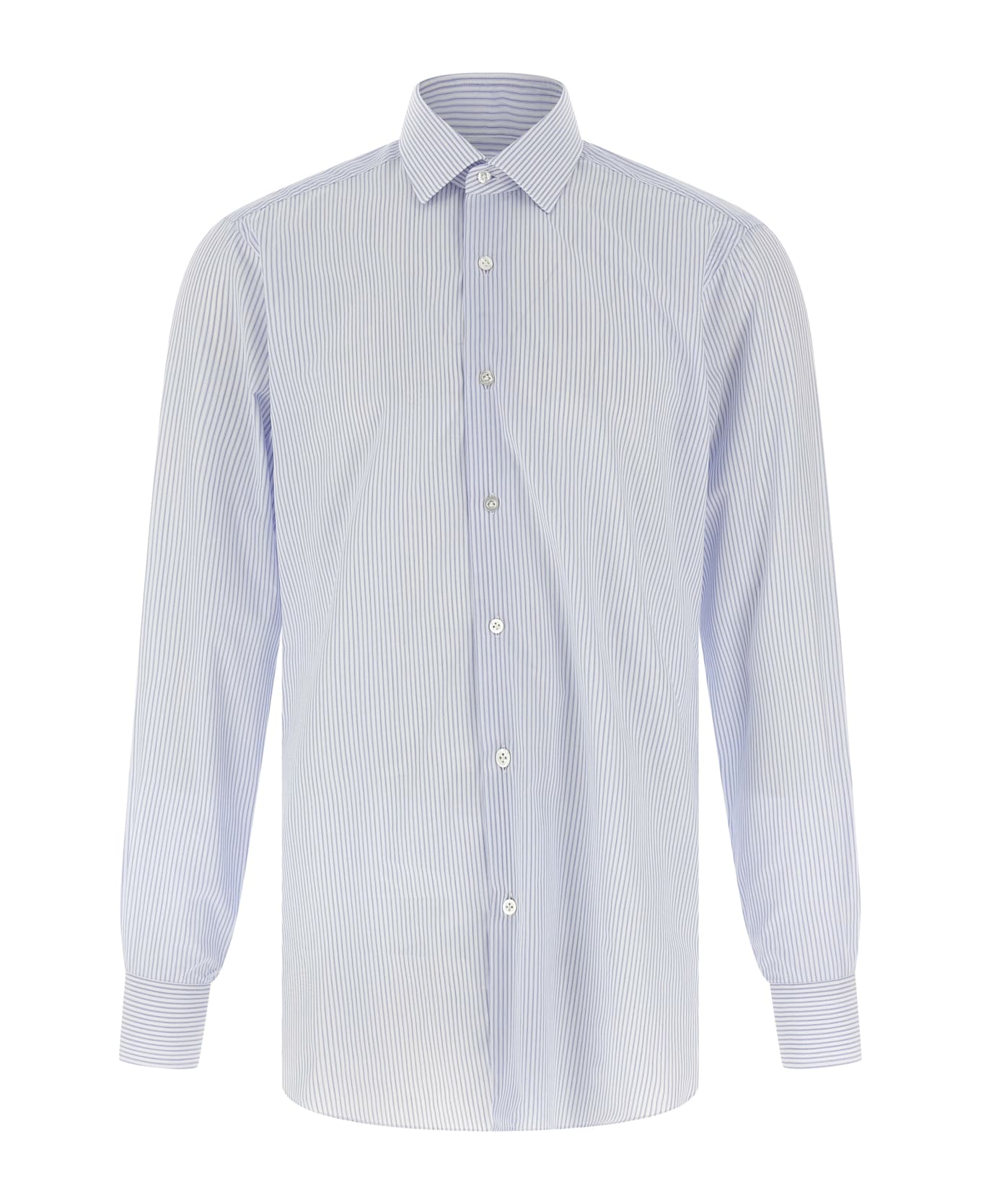Barba Napoli Striped Shirt - Light Blue