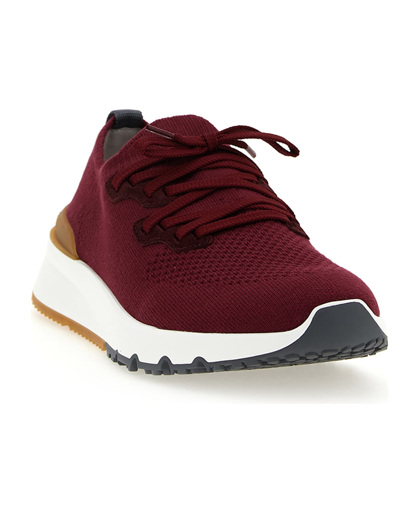 Brunello Cucinelli Knitted Sneakers - Bordeaux