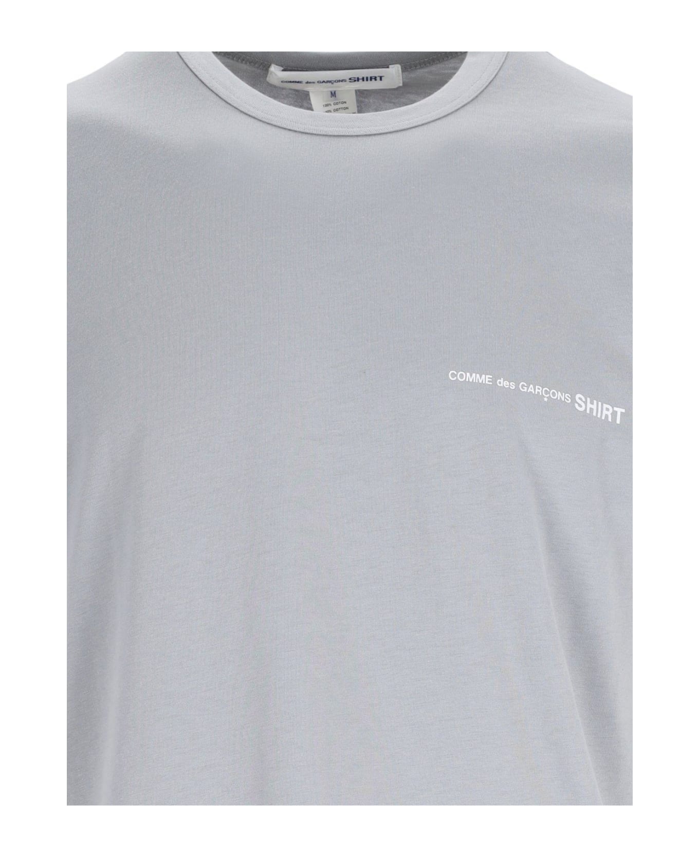 Comme des Garçons Logo Printed Crewneck T-shirt - GREY