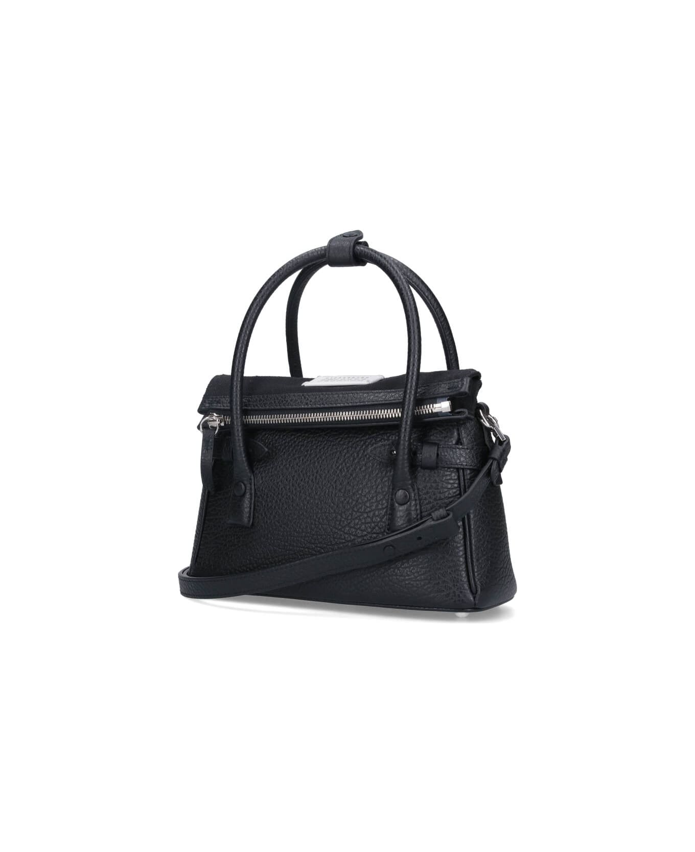 Maison Margiela 
east West
 Black Leather Bag - Black