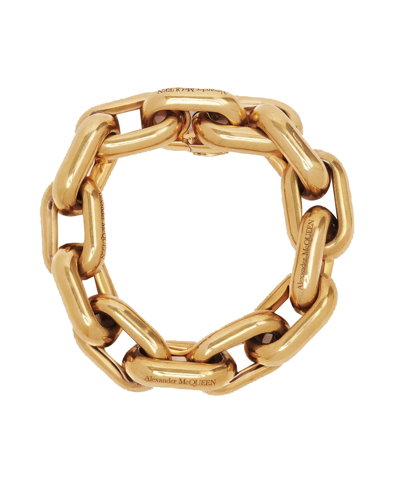 Alexander McQueen Peak Chain Bracelet - Light ant.gold