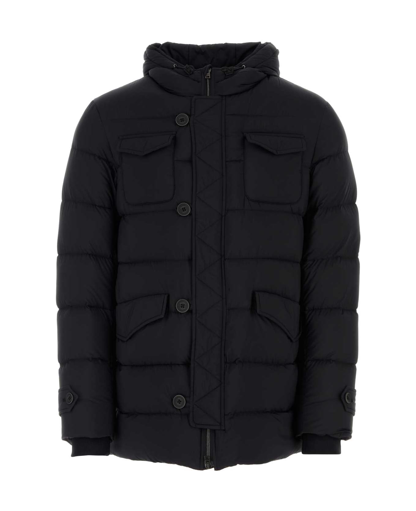 Herno Black Nylon Down Jacket - NERO